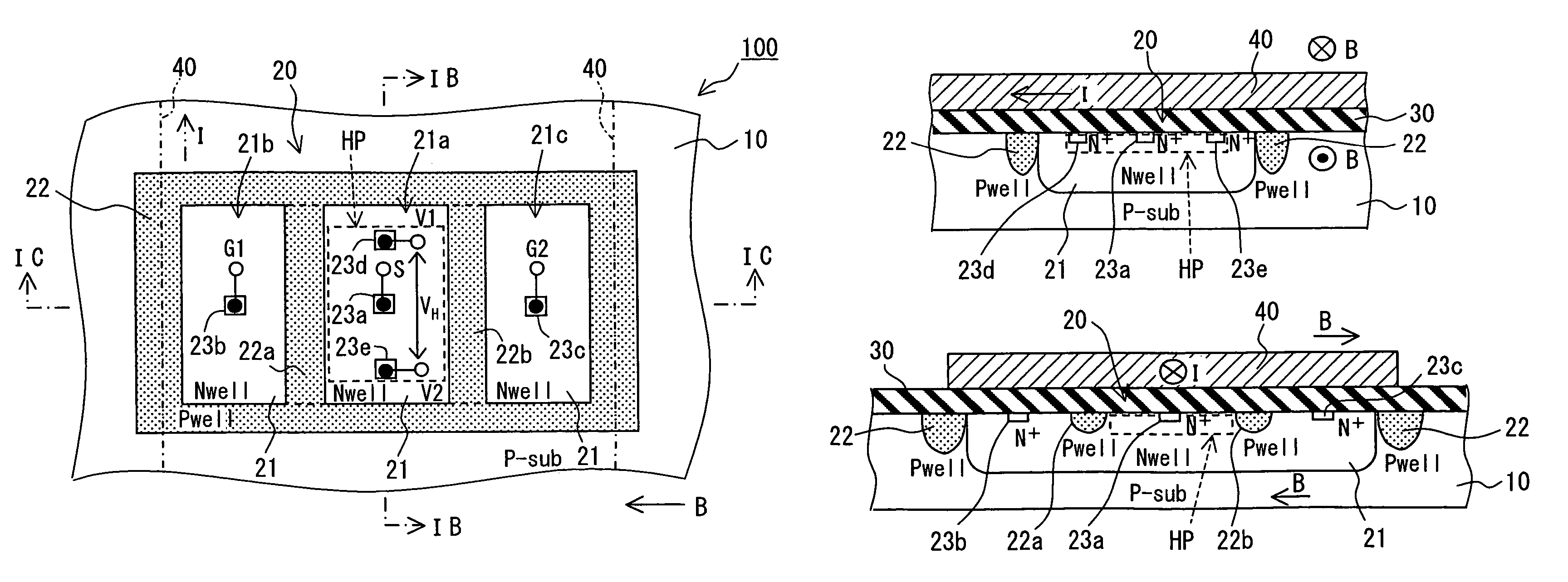 Current sensor having hall element