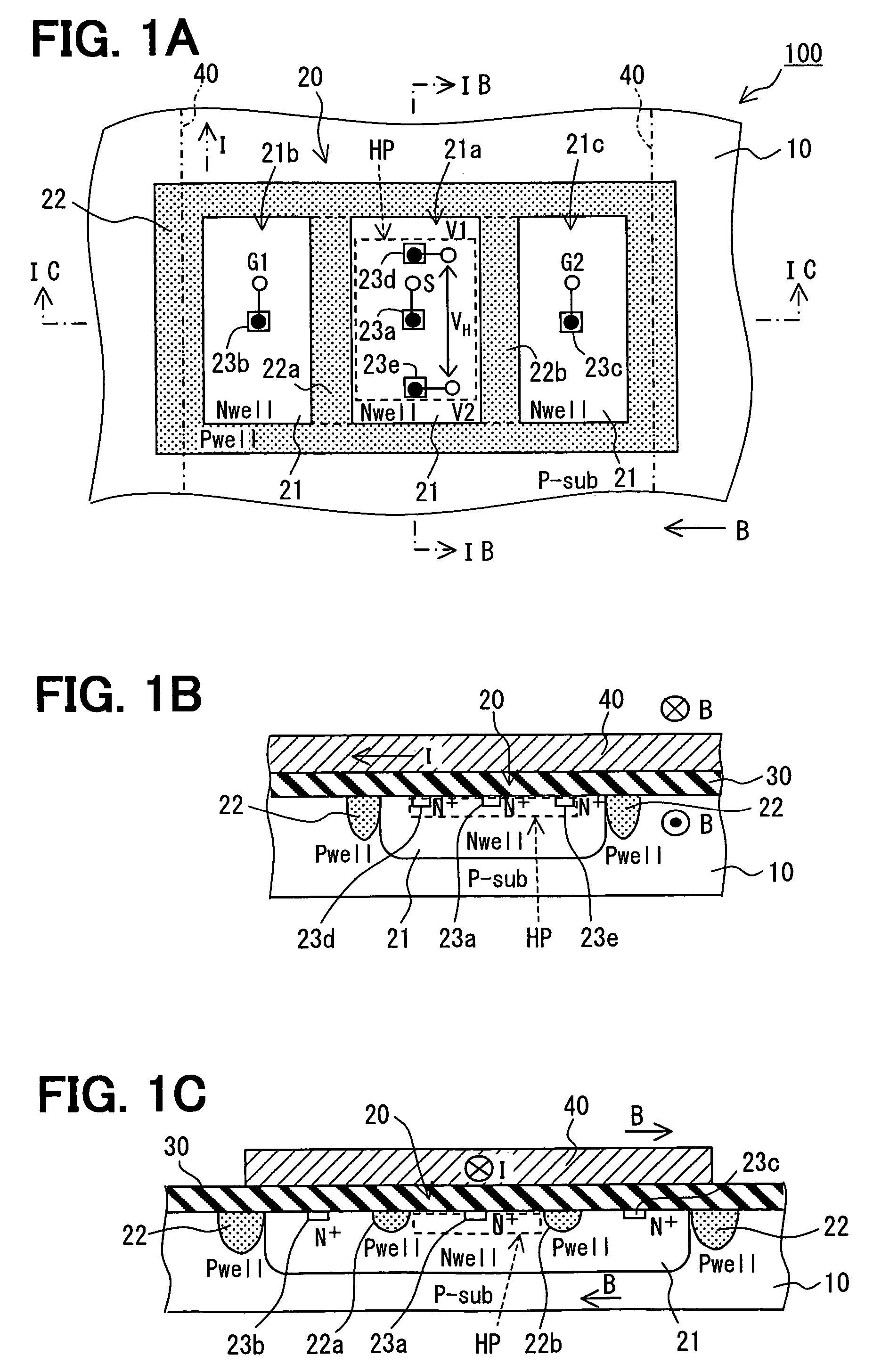 Current sensor having hall element