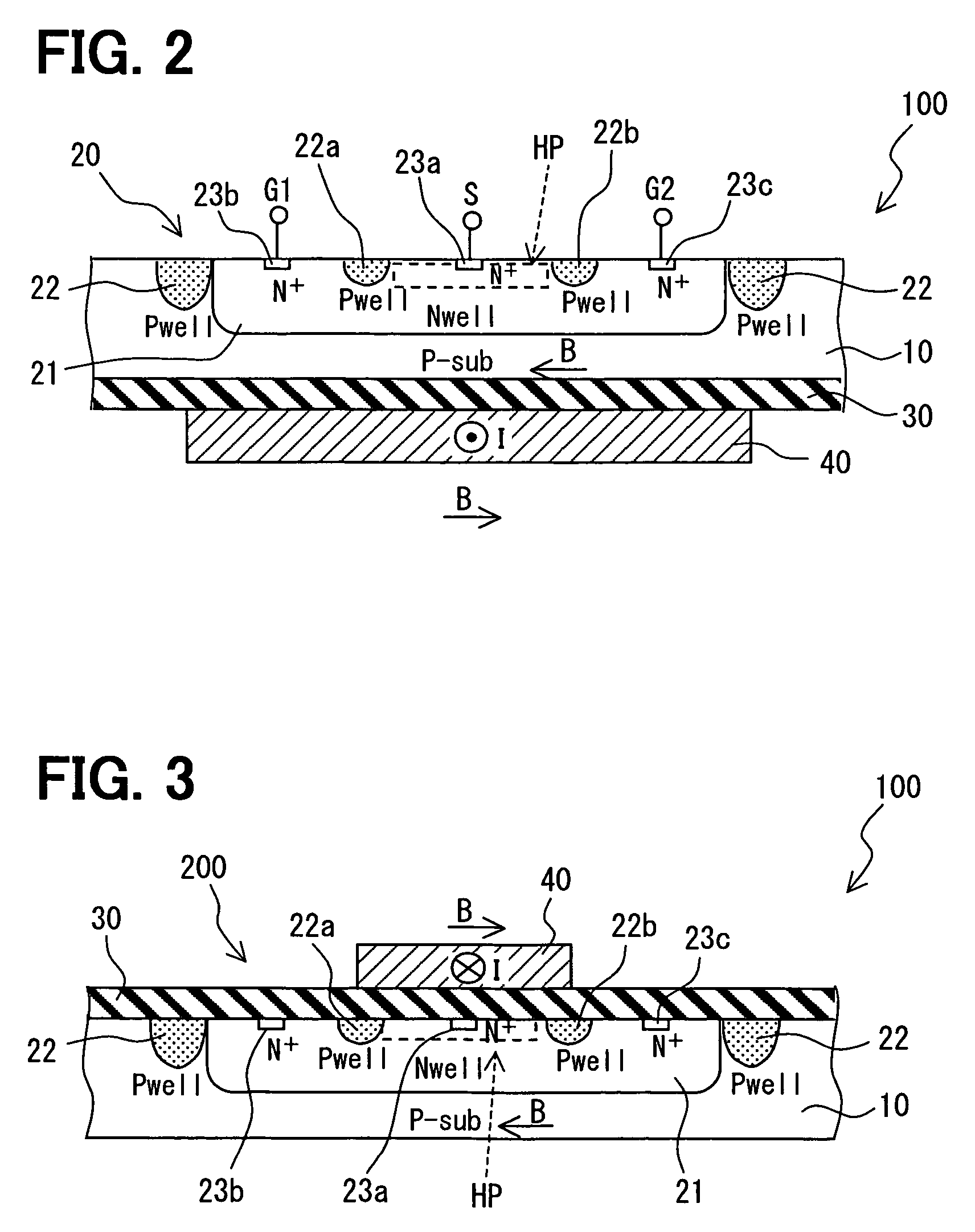 Current sensor having hall element