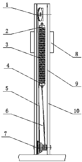 Cone pulley and spring balance device of medical X ray machine