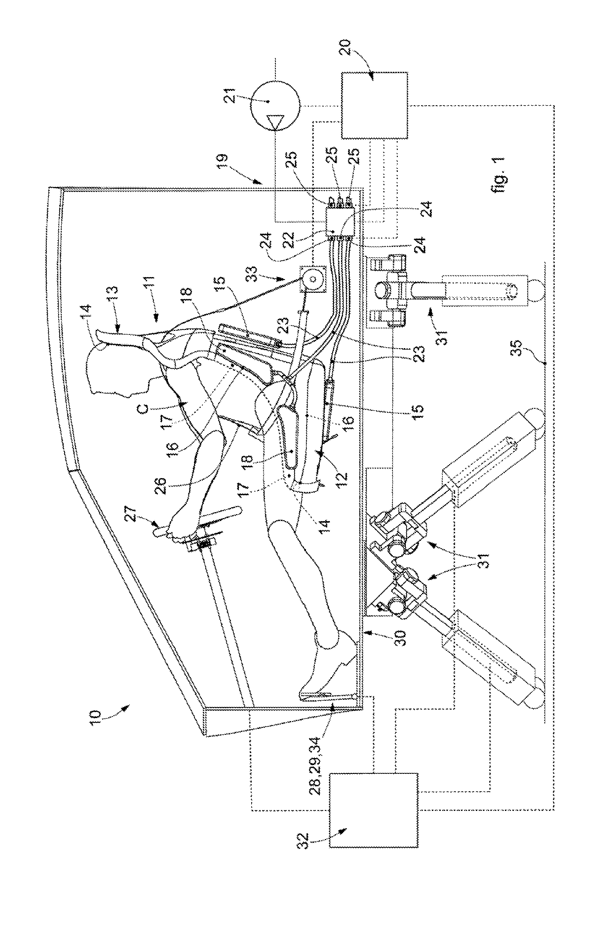 Apparatus to simulate driving and corresponding method