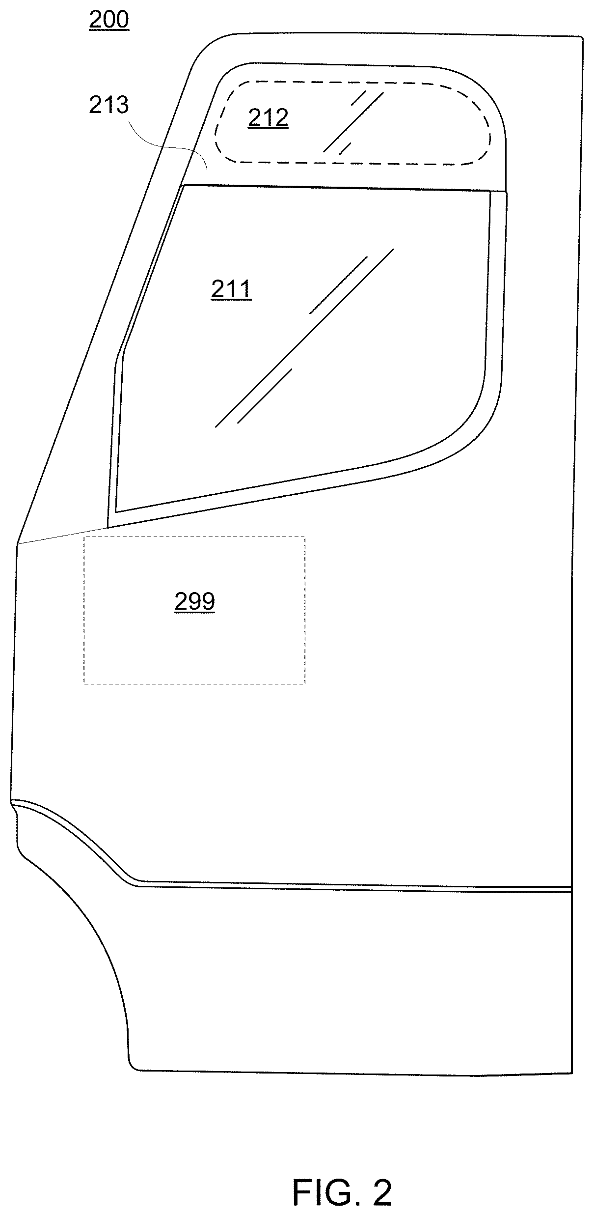 Hidden division bar for a vehicle window