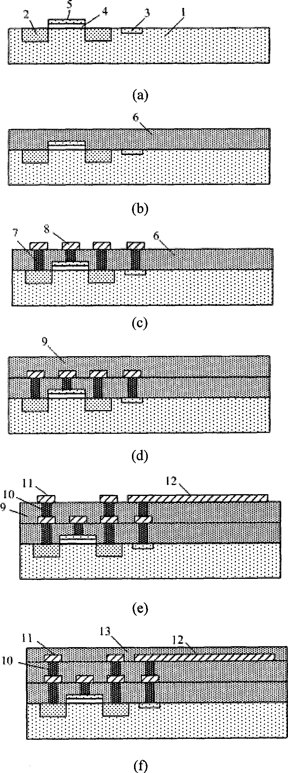 Monolithic integration method of grating light modulator and active matrix driving circuit