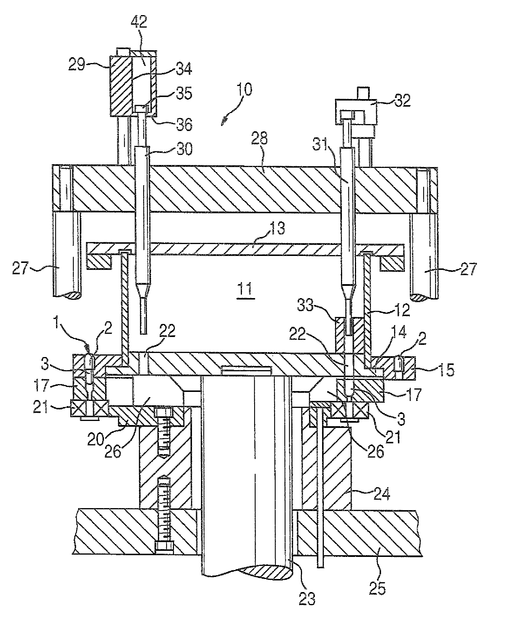 Device for filling at least one dosing chamber