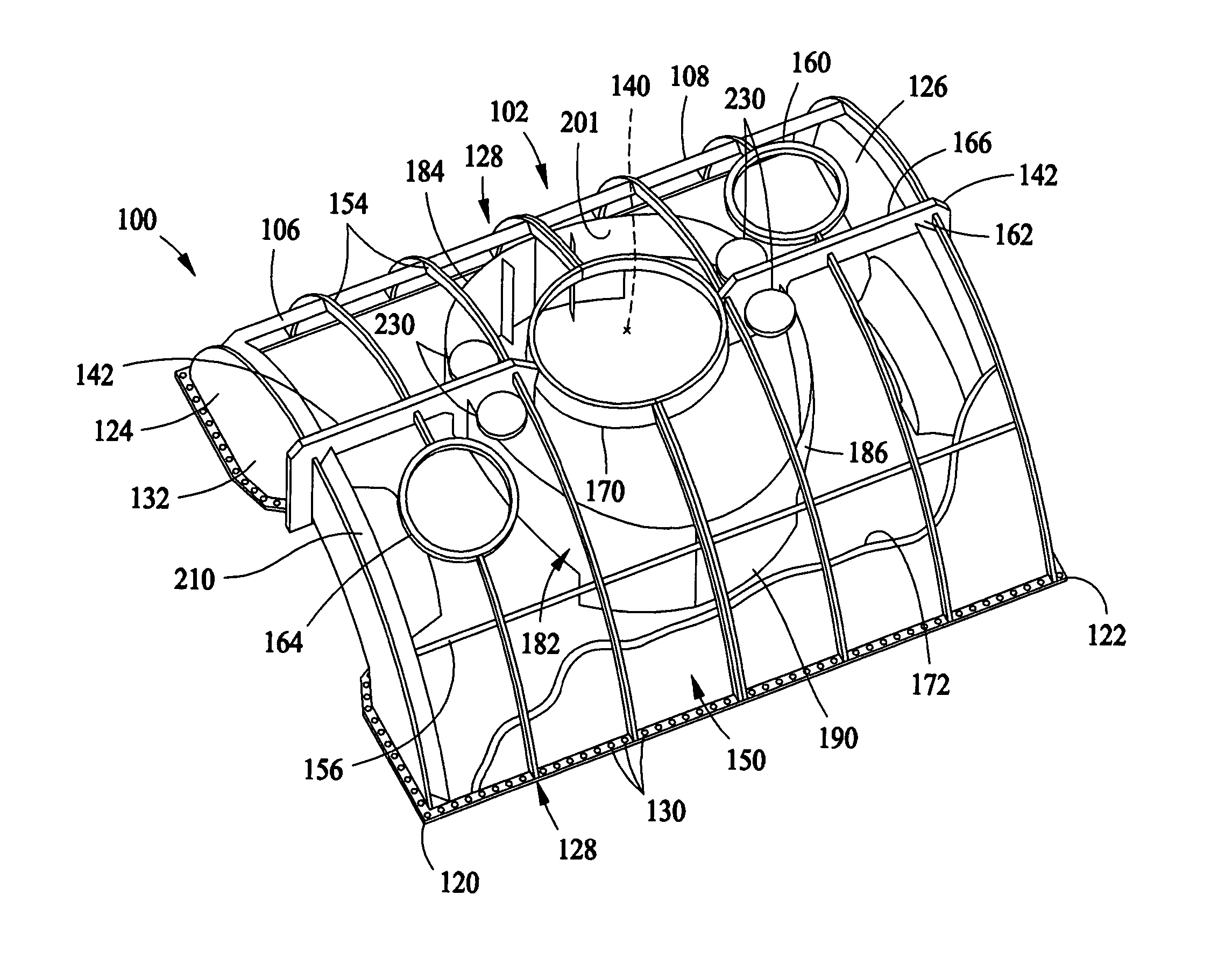 Low pressure steam turbine exhaust hood