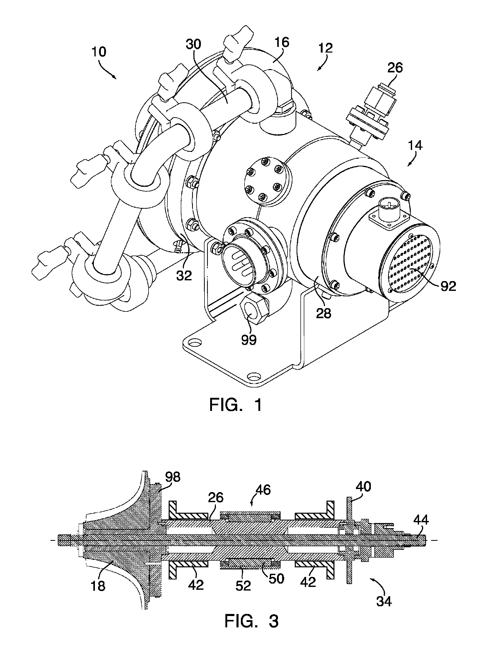 Turboalternator with hydrodynamic bearings