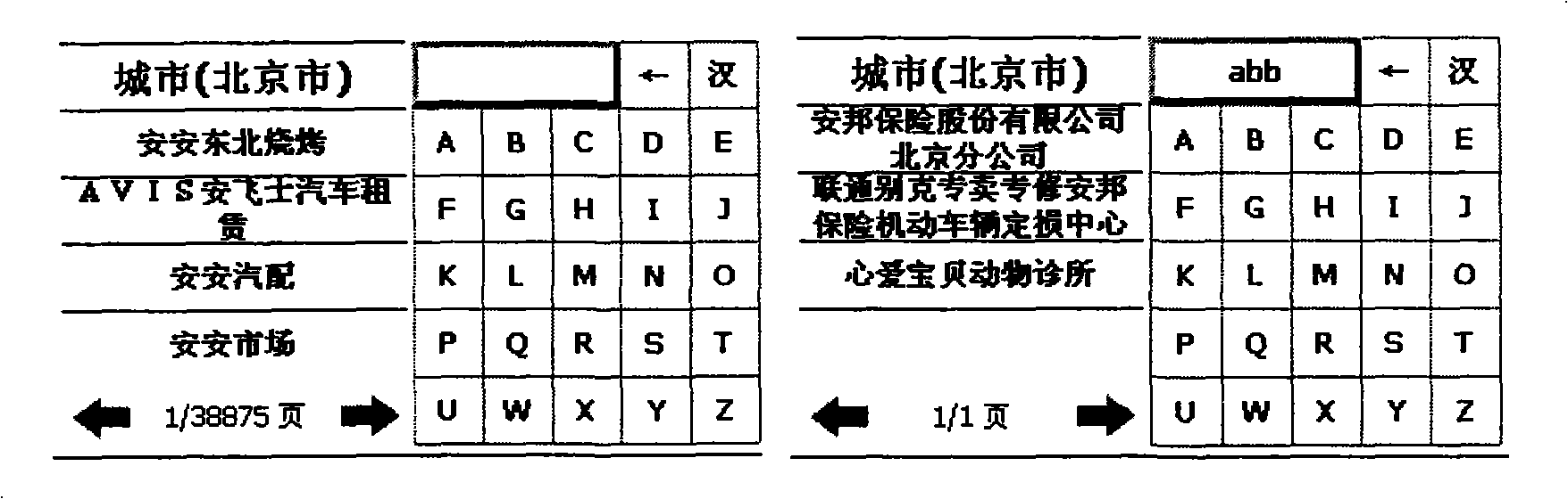 Method for quickly searching interested point information in navigation system for vehicles