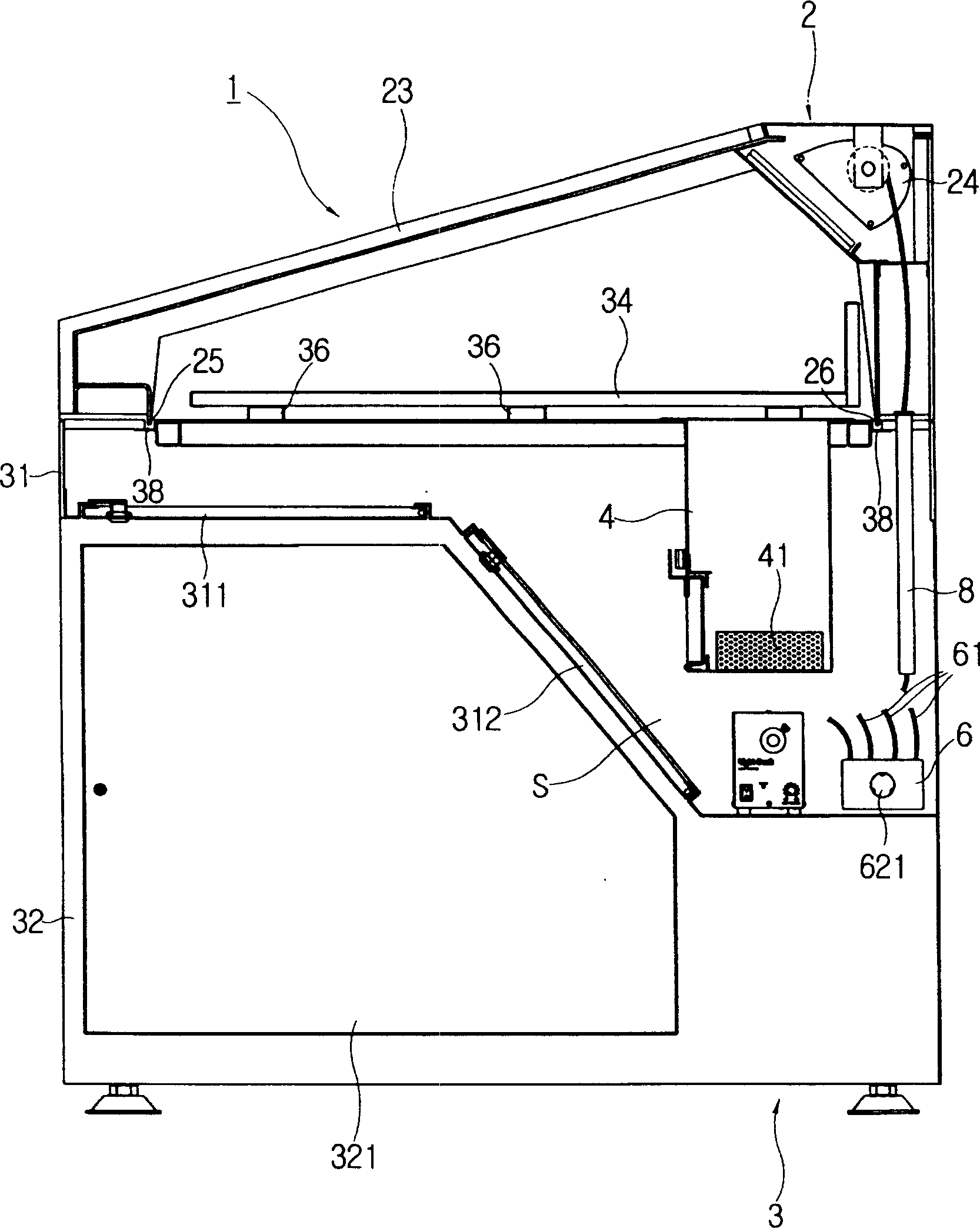 Culture inheritance display using airproof down looking cabinet