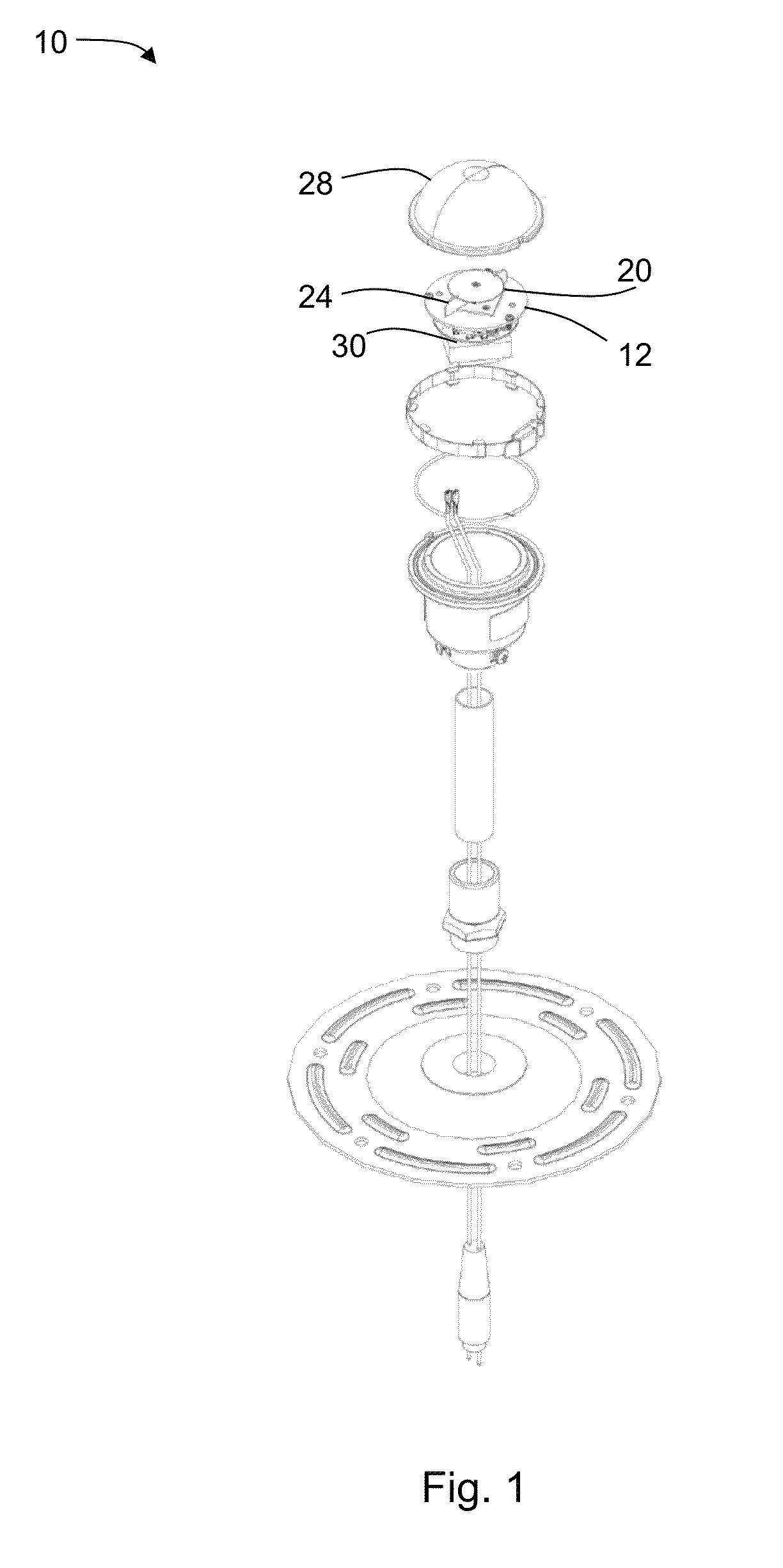 LED elevated light fixture and method