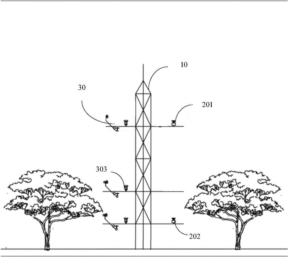 Detection system and detection method for dry deposition flux of atmospheric particulates in forest