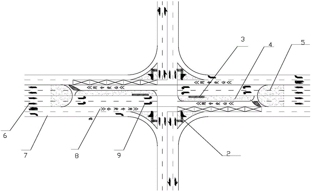 Urban road crossroad diversion system