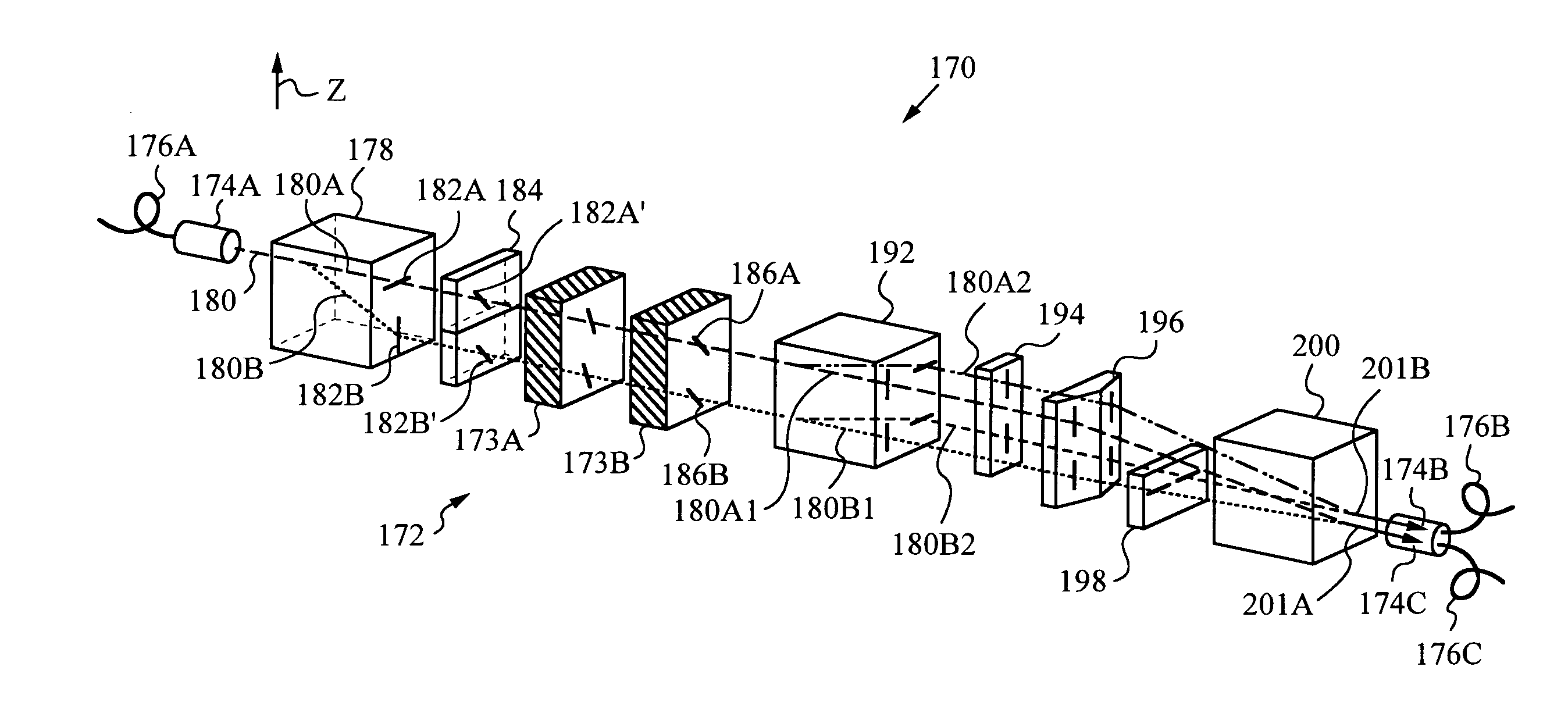 Optical apparatus having a compound tri-state non-reciprocal rotator