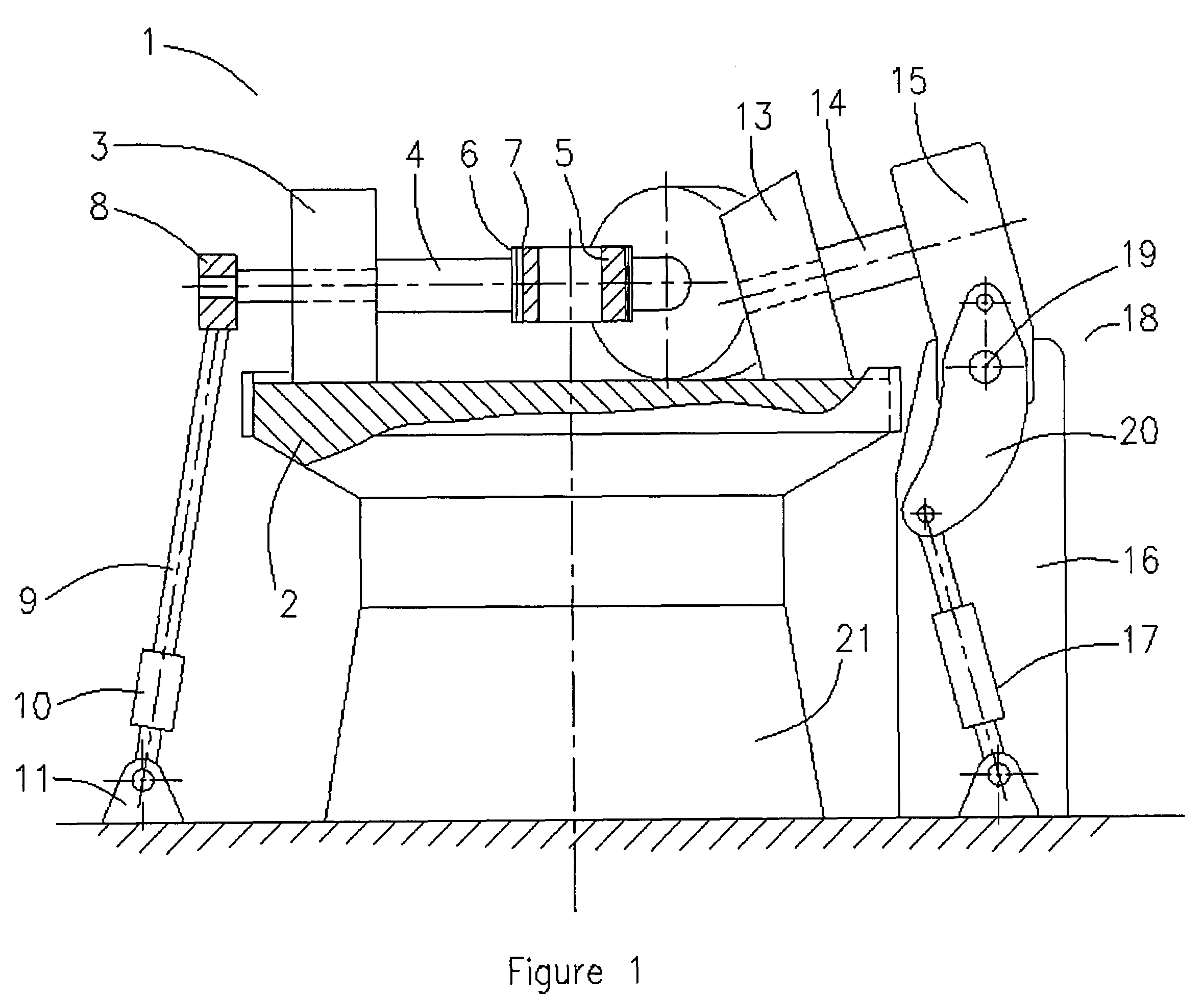 Roller mill for grinding solid material