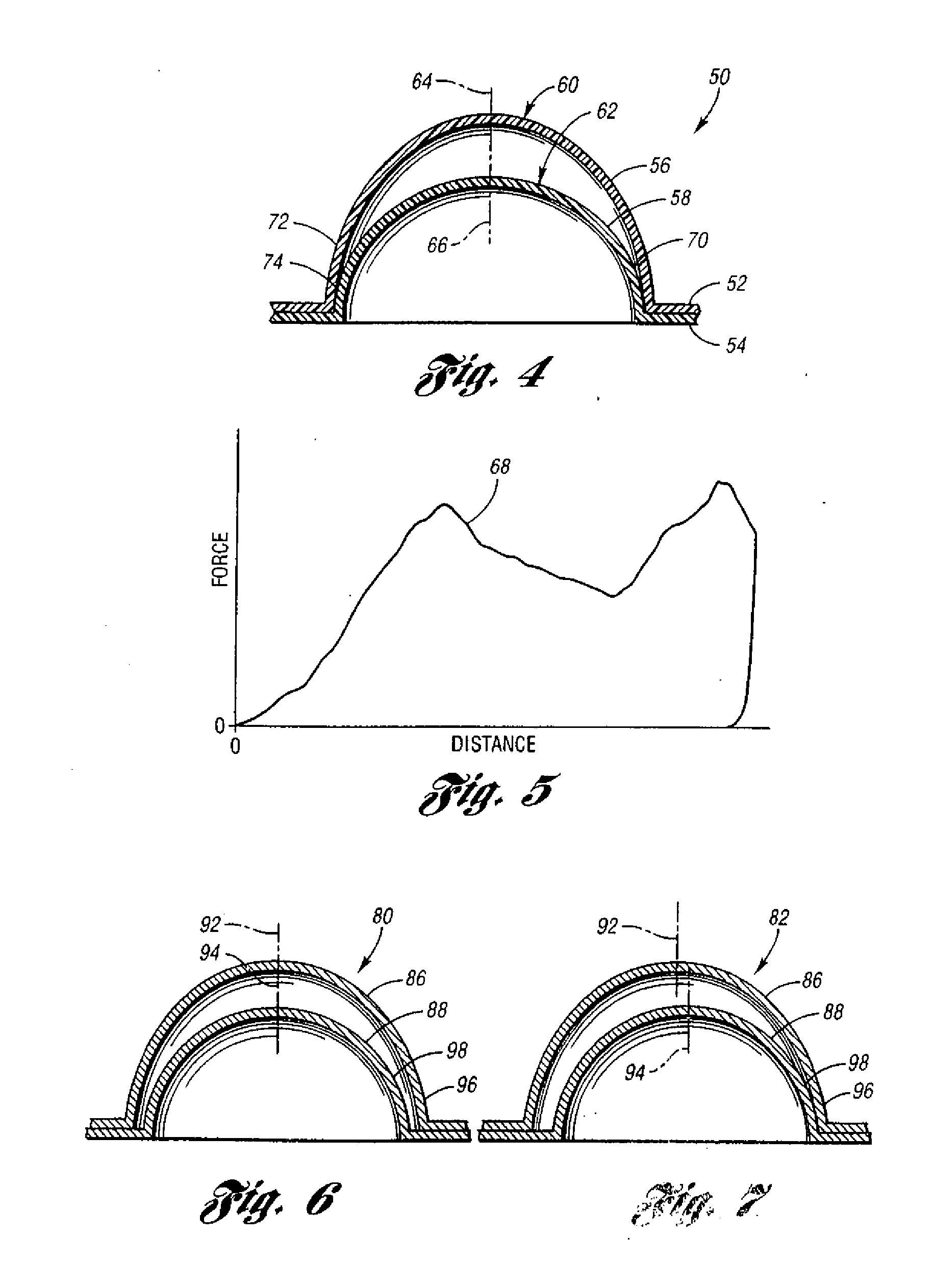 Energy-absorbing padding with staged elements