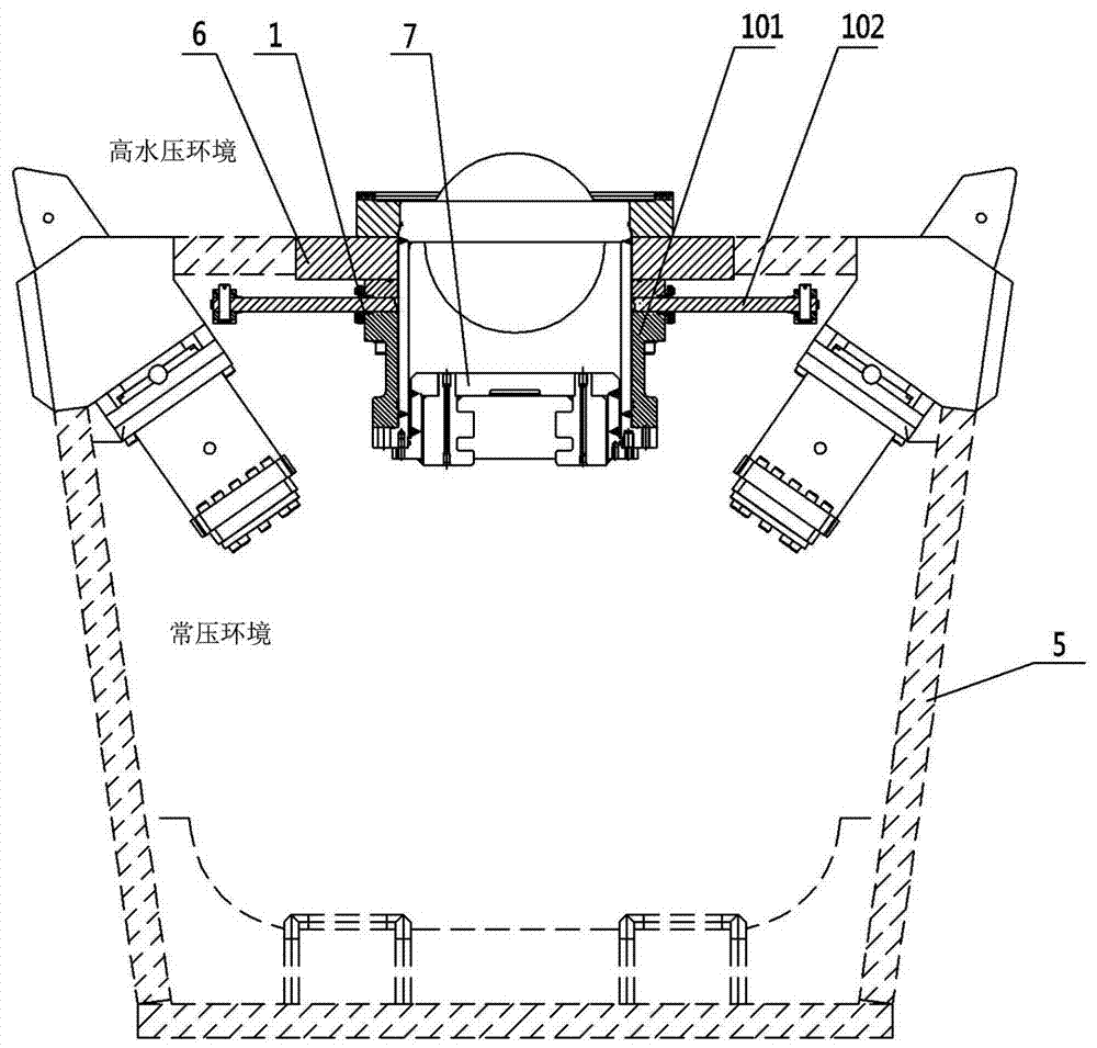 Sealed replacing tool and method of ordinary-pressure cutter replacement device of shield tunneling machine