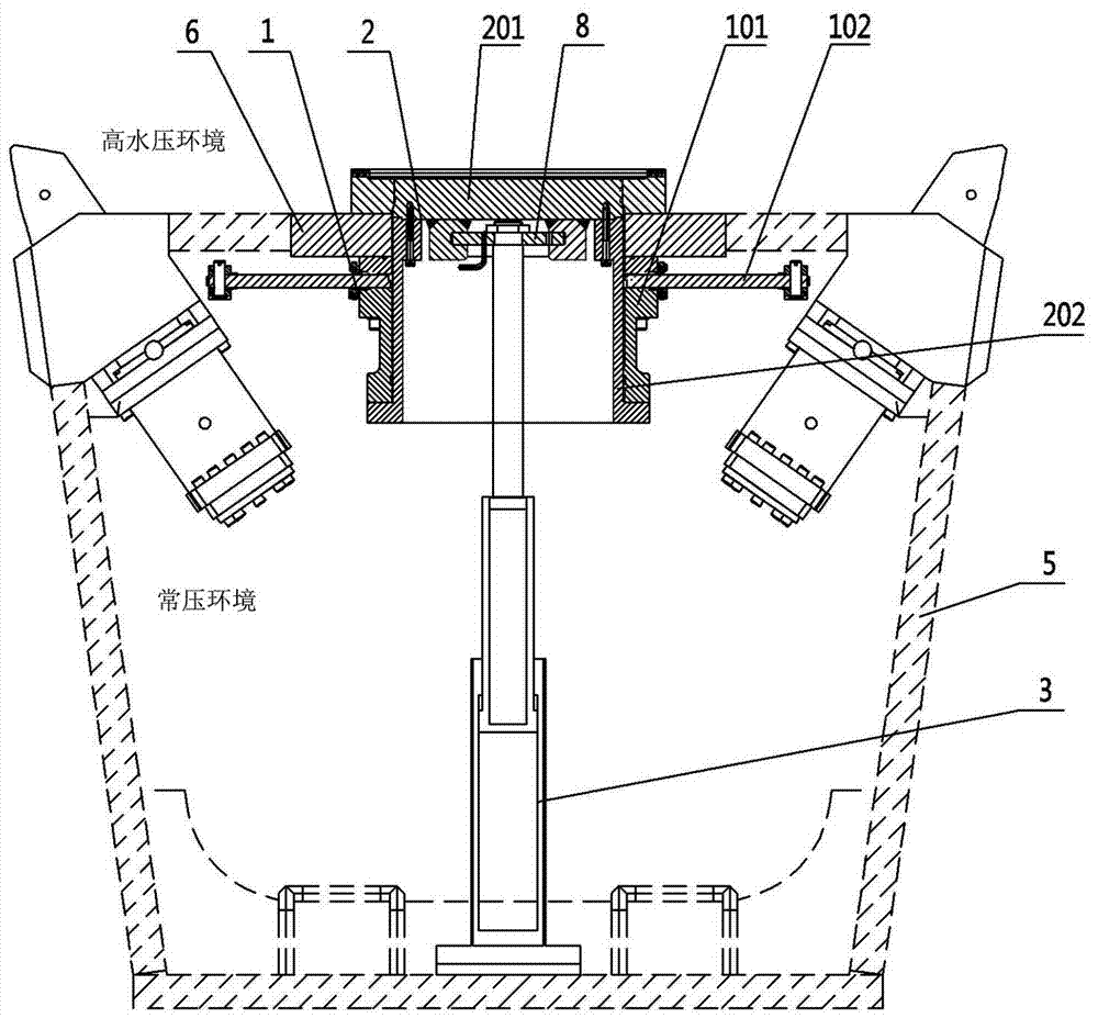 Sealed replacing tool and method of ordinary-pressure cutter replacement device of shield tunneling machine