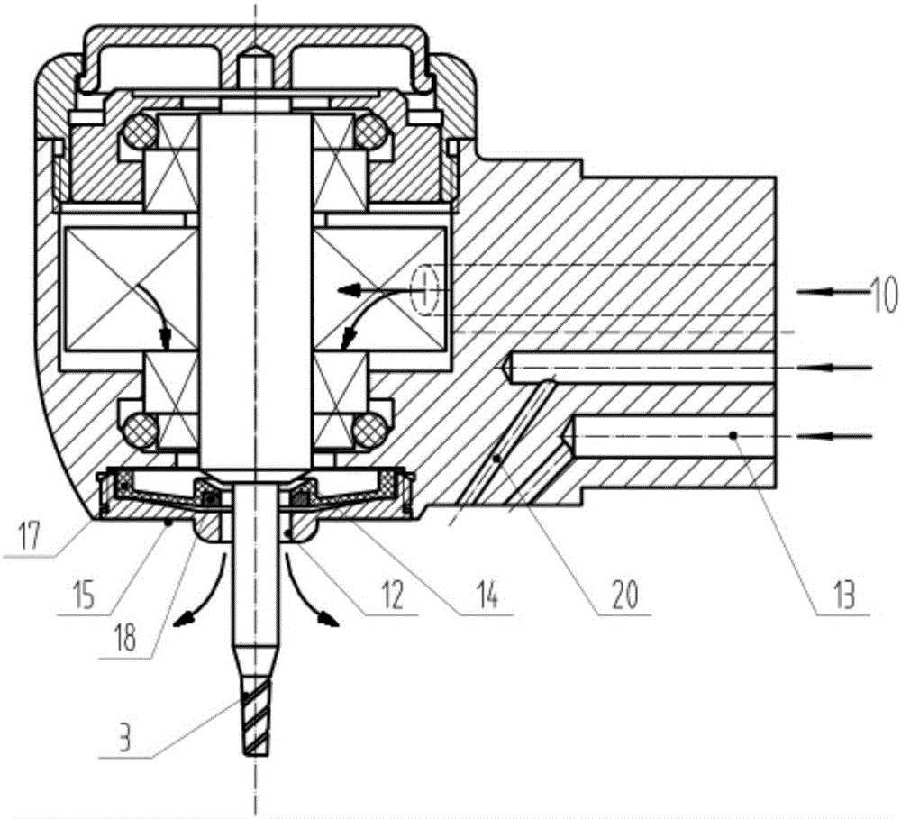 Anti-suckback device for high-speed turbo dental drill handpiece