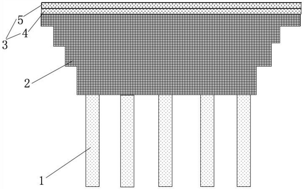 Soft foundation replacement and filling structure and construction method thereof