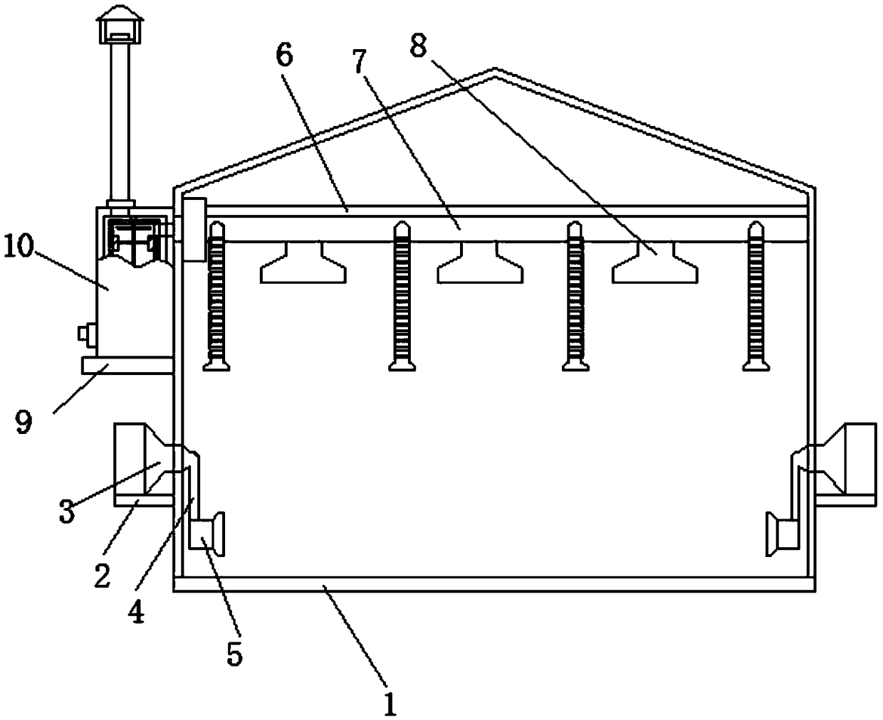 Displacement ventilation dusting equipment used for workshop