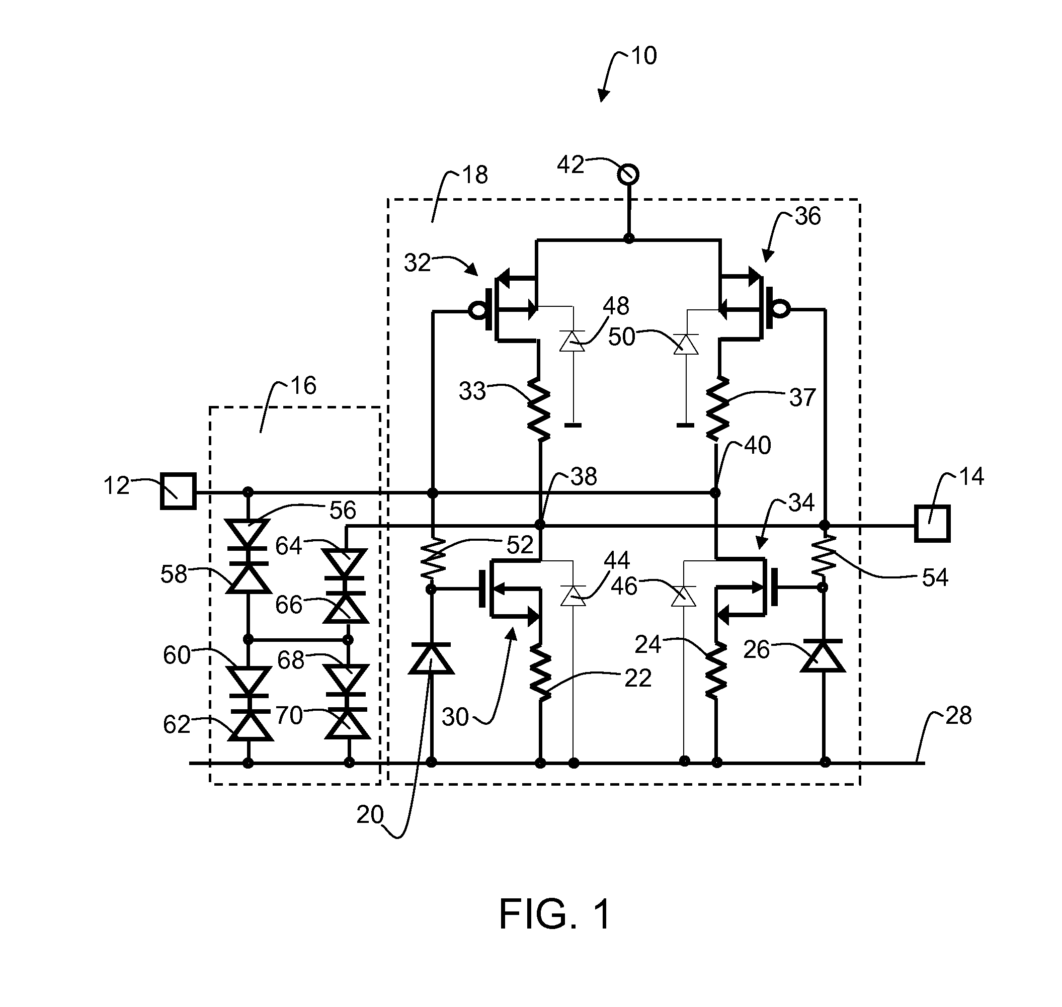 Electrostatic discharge protection circuit arrangement, electronic circuit and ESD protection method