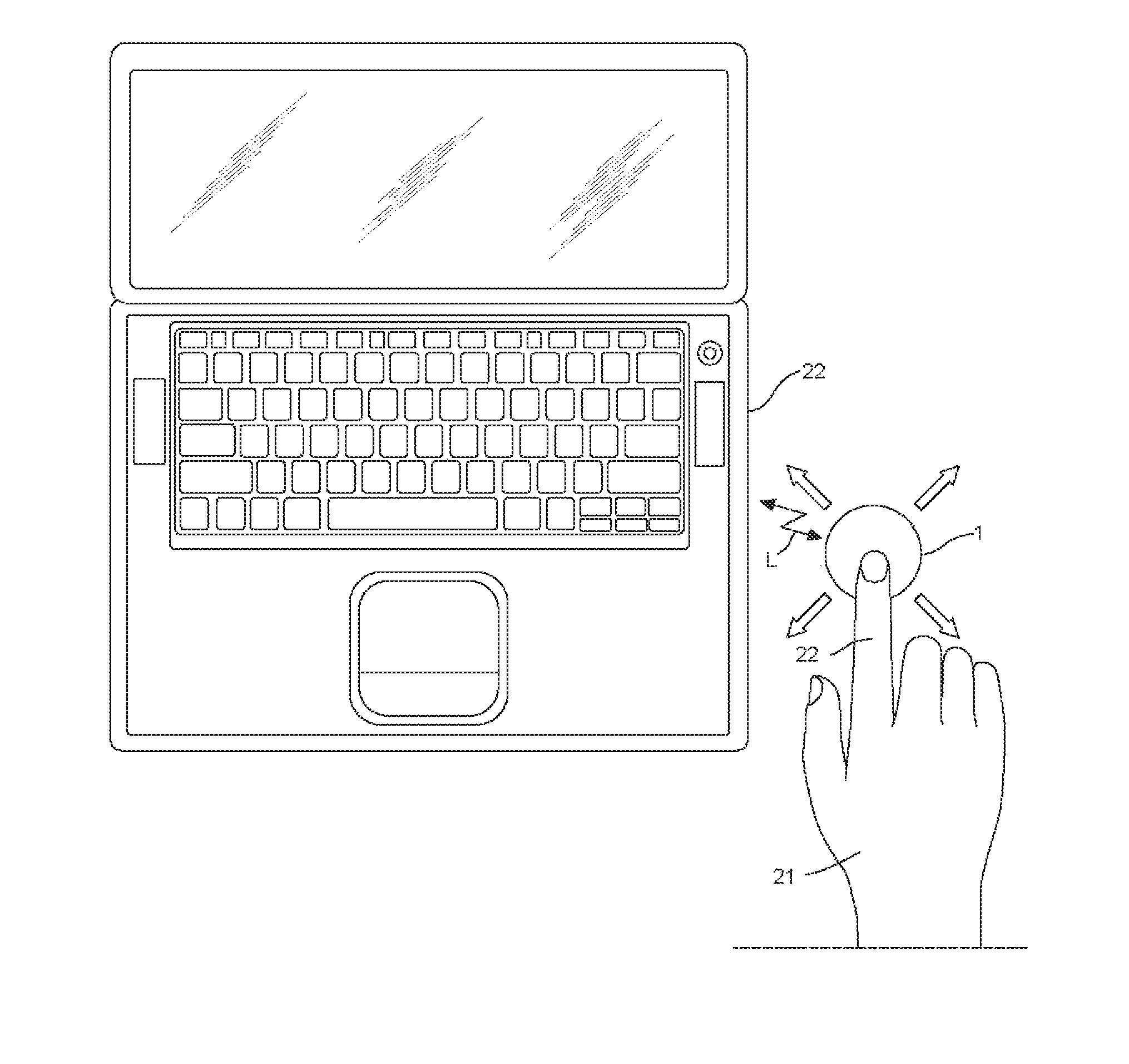 User operable pointing device such as mouse