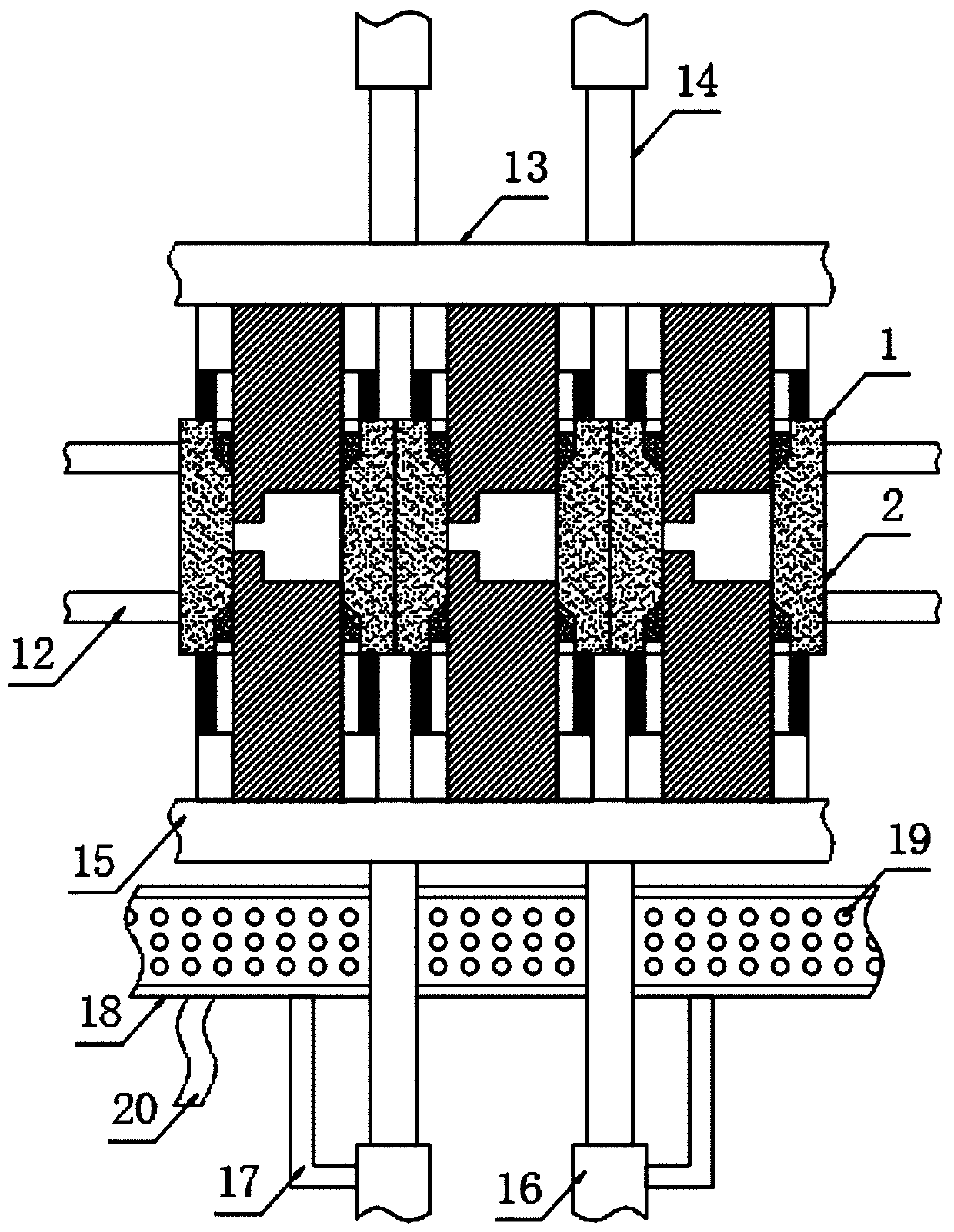 A kind of graphite carbon brush anti-overpressure single-die punching die and method thereof