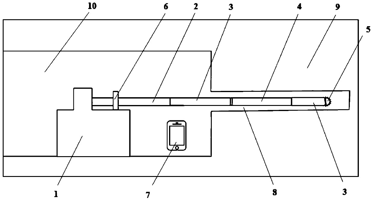 Mine borehole radar fine detecting device based on drilling machine pushing and detecting method thereof