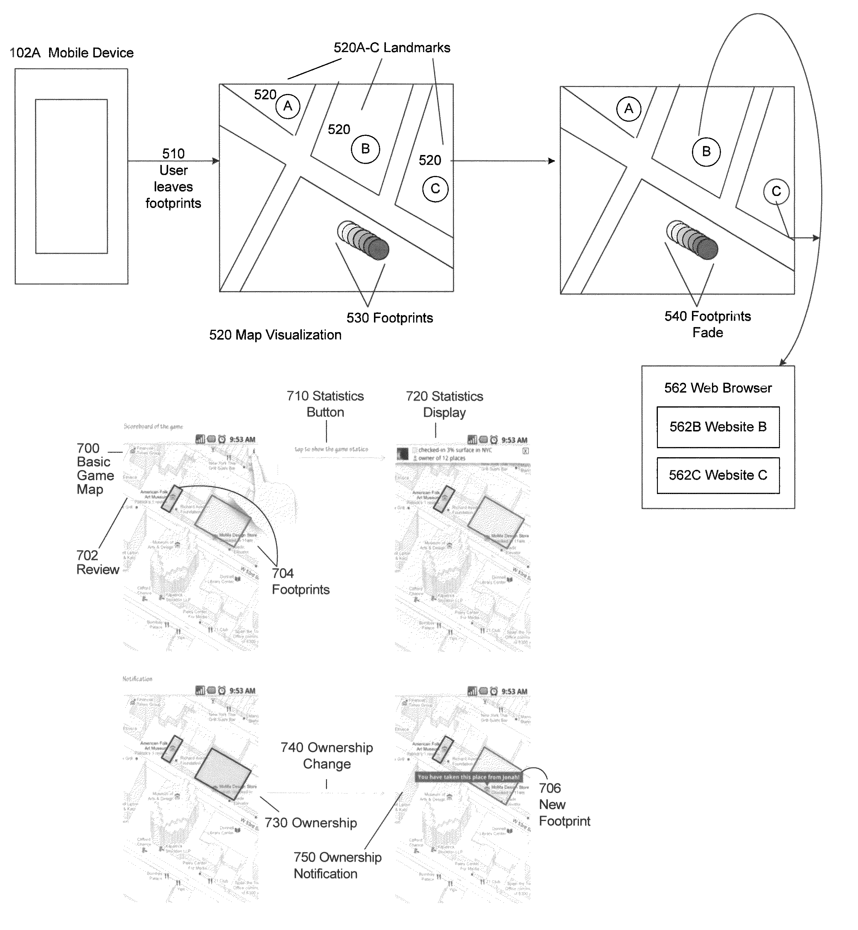 Location-based map game mechanics