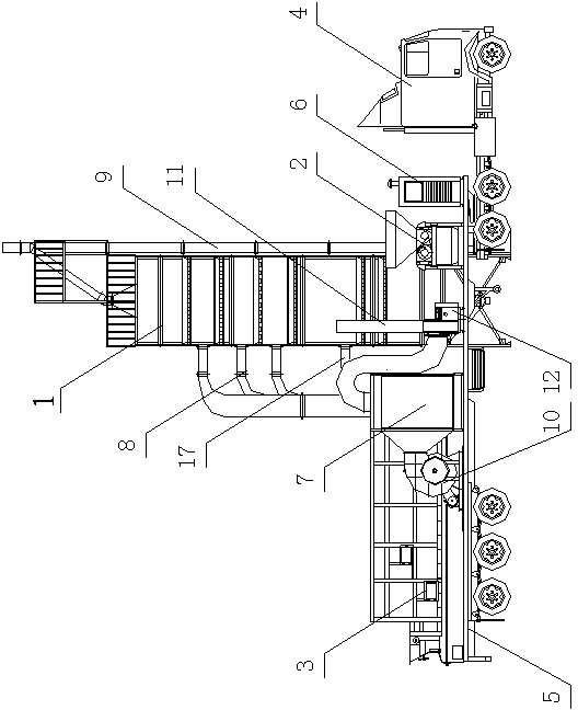 Foldable combined traveling corn threshing drying tower