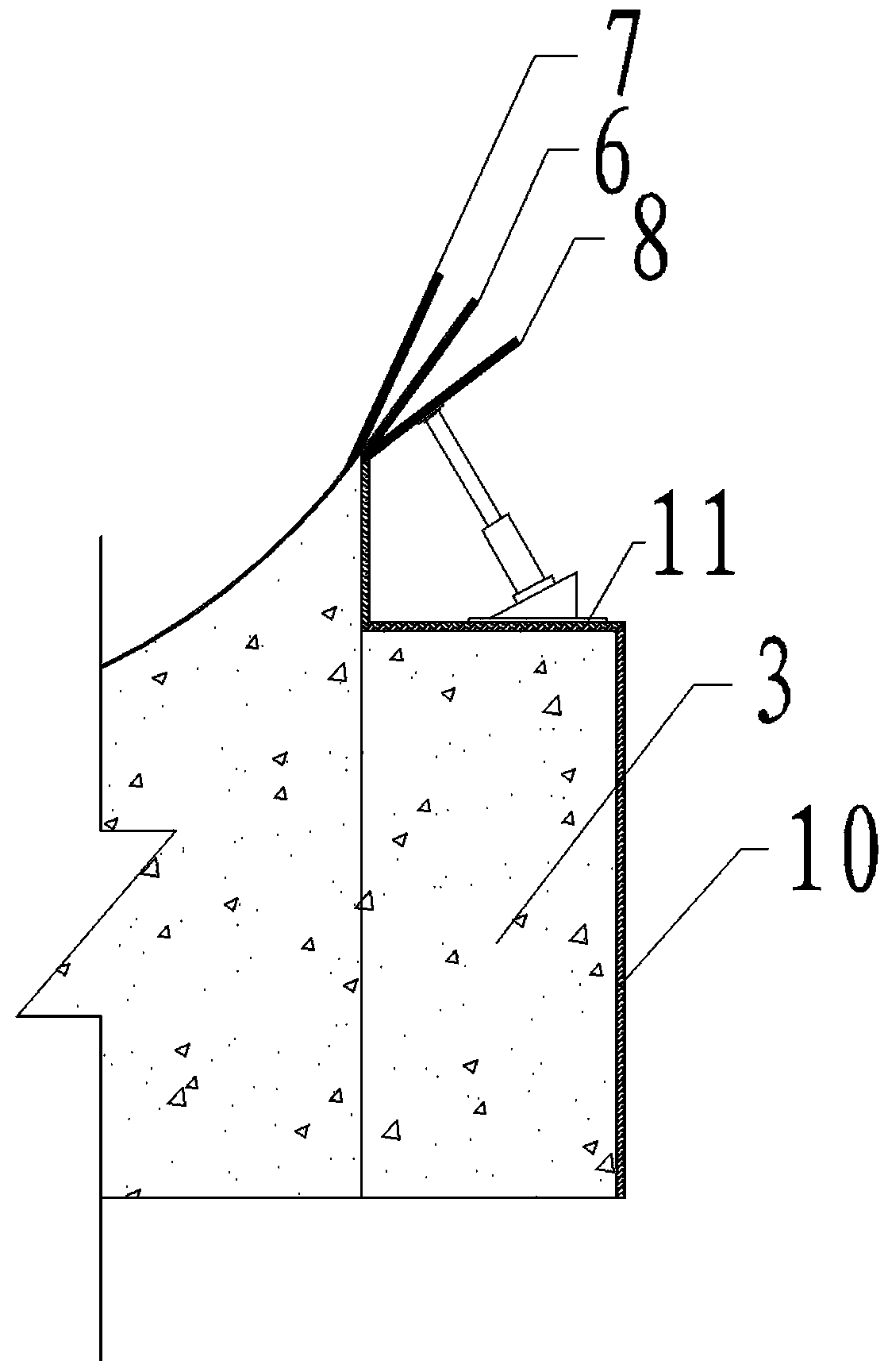 Multi-angle adjustable trajectory bucket type energy dissipation device and construction method thereof