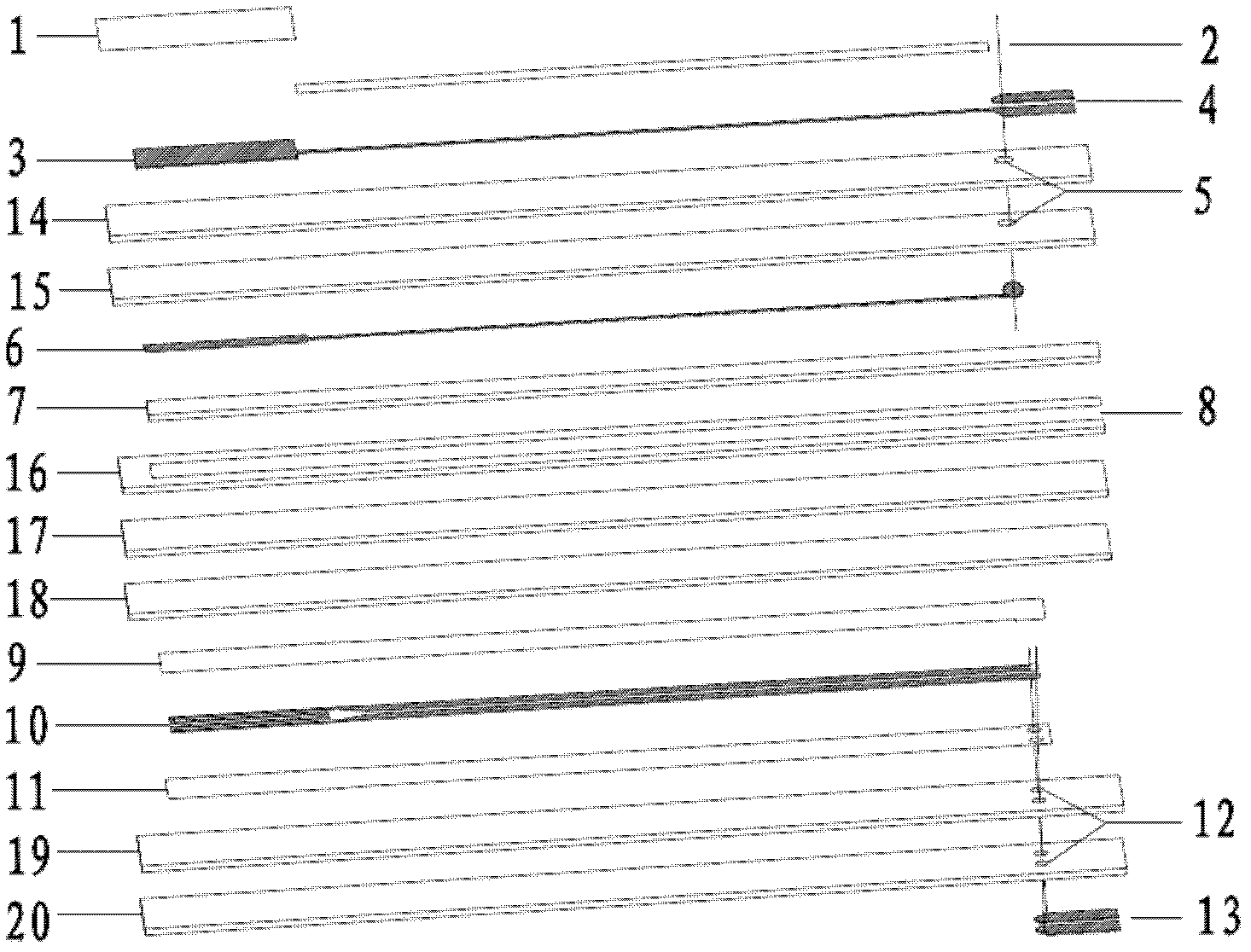 Flat oxygen sensor and preparation method thereof