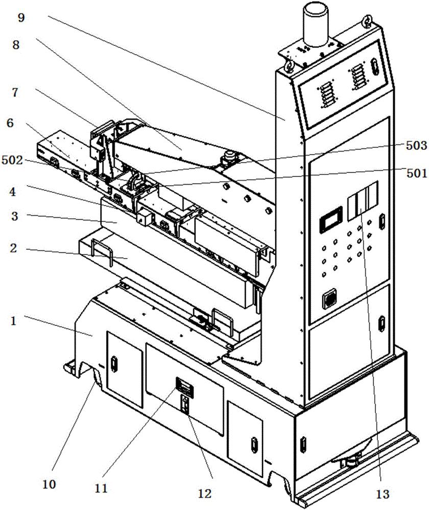 Automatic silicon rod loading and unloading structure