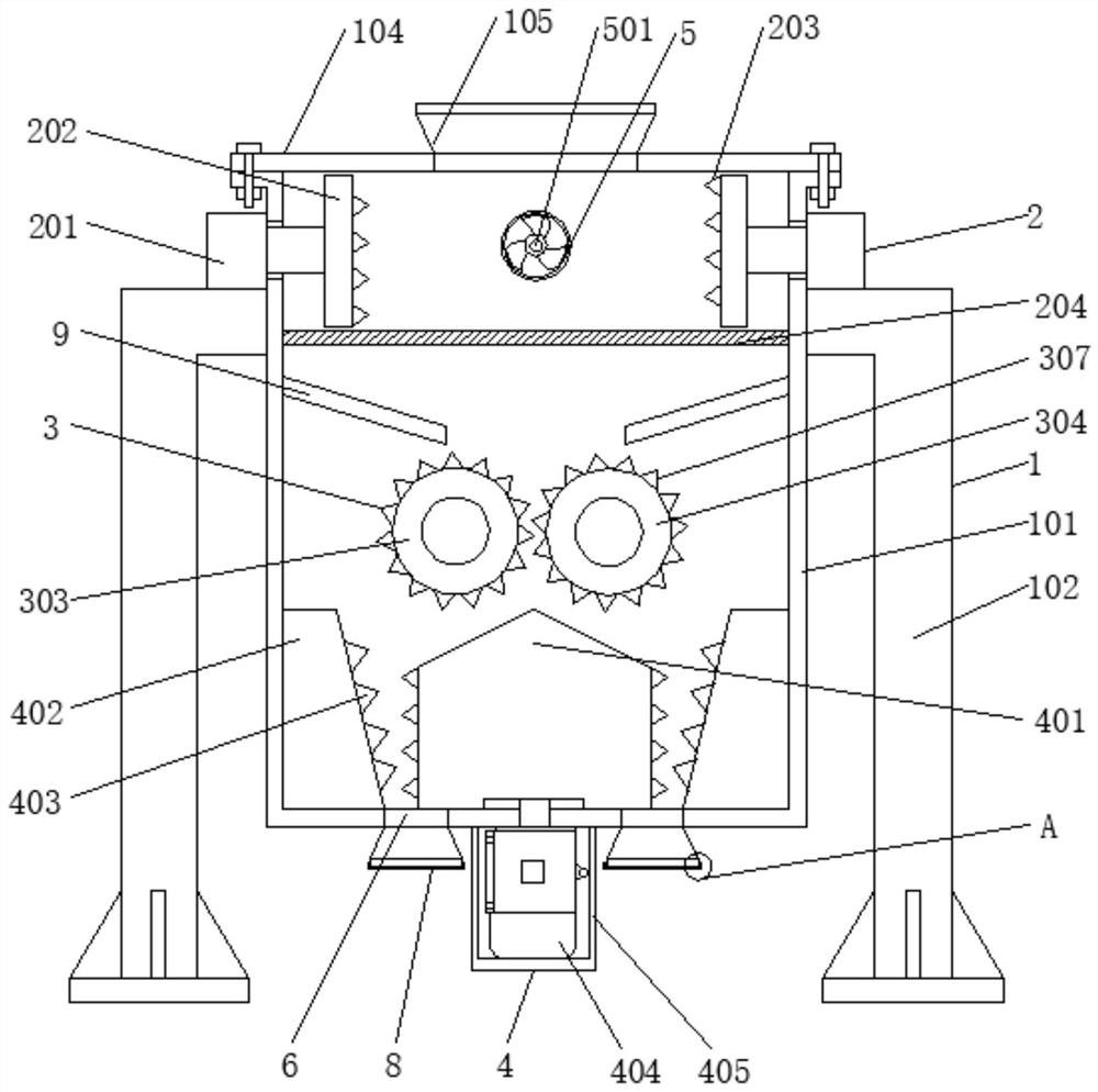 Natural graphite crushing device for lithium battery processing