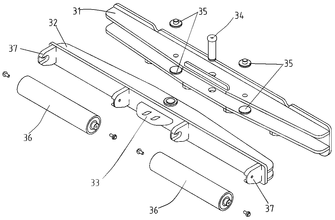 Pushing rolling mechanism and walking-vehicle bottom frame