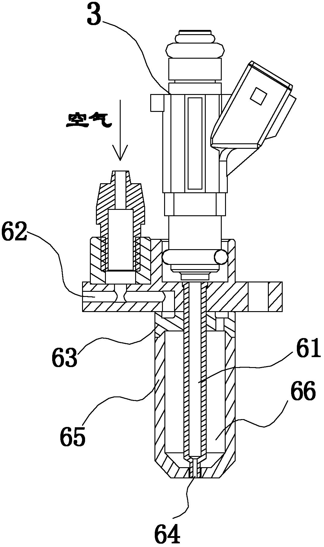 Selective catalytic reduction (SCR) system with external mixing nozzle metering structure