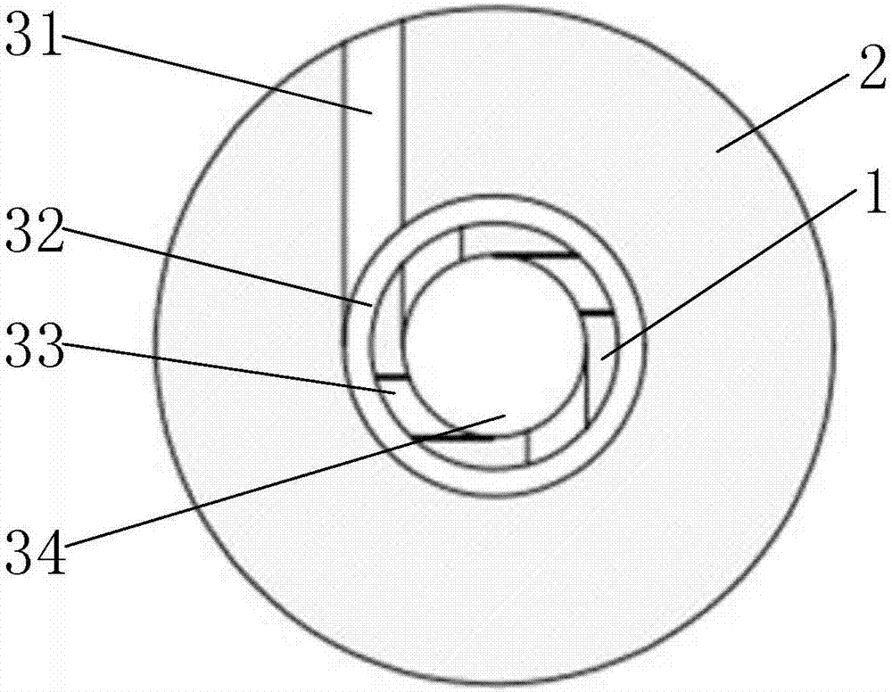 Rotating connector used for conveying two-phase flow containing solid abrasives