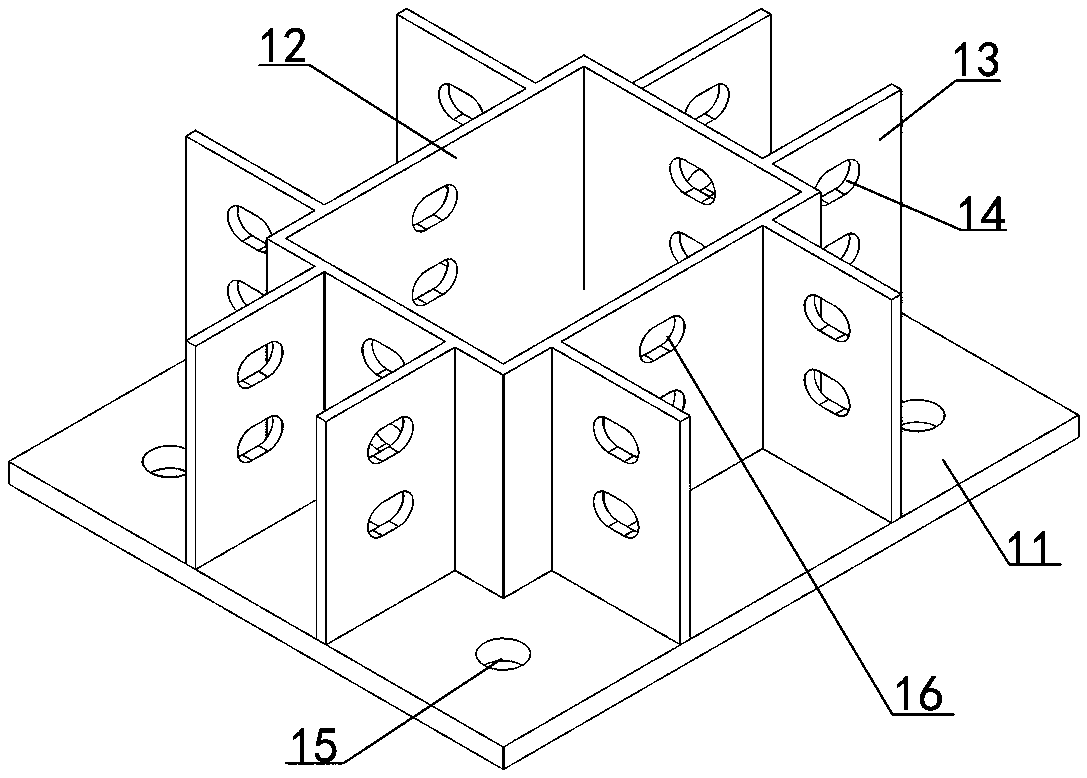 Quick disassembling and assembling type special-shaped column frame plate type support structure system and construction method thereof