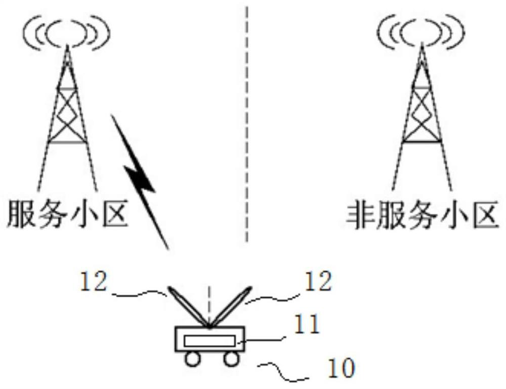 Same-frequency interference suppression method and corresponding communication terminal