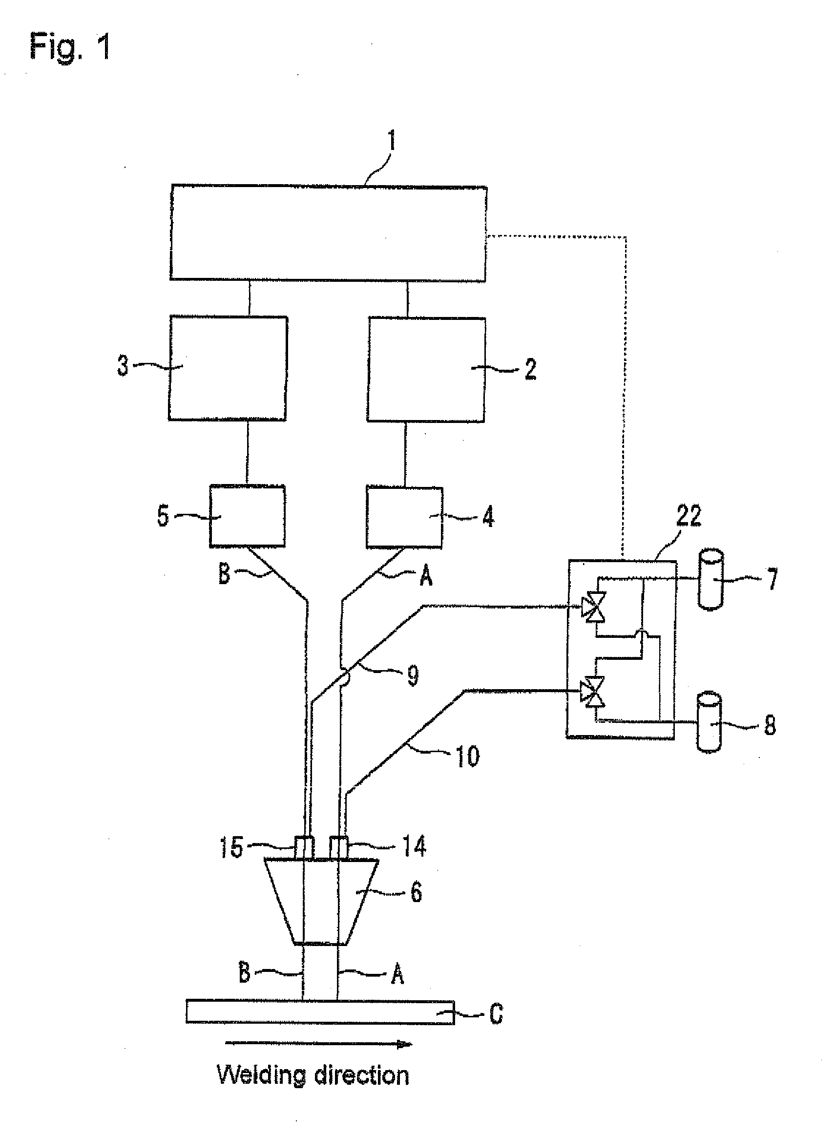 Method for tandem gas metal arc welding, and welding torch and welding apparatus used therefor