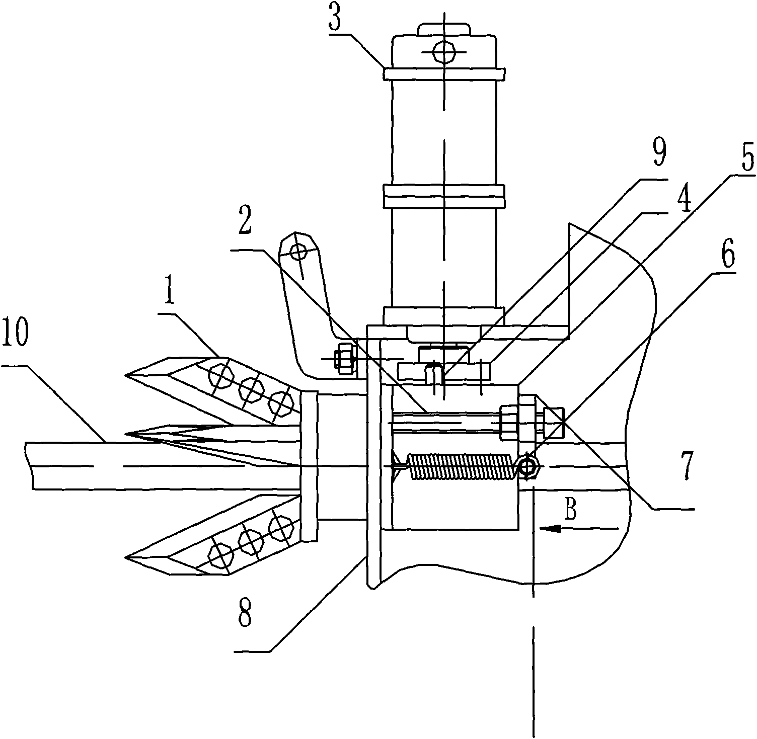 Impact deicing mechanism of overhead line deicing robot