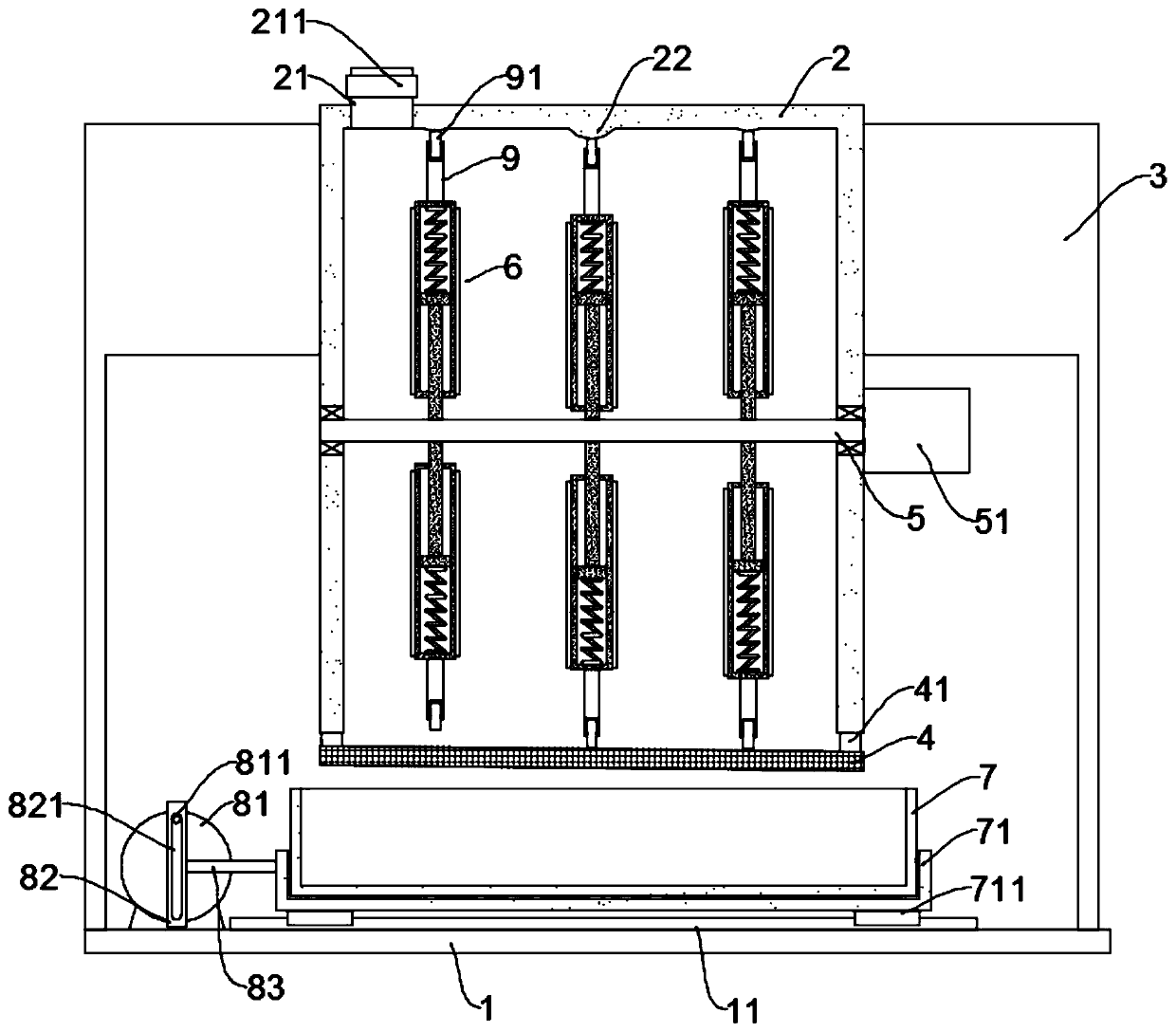 Crushing device for medicinal material processing