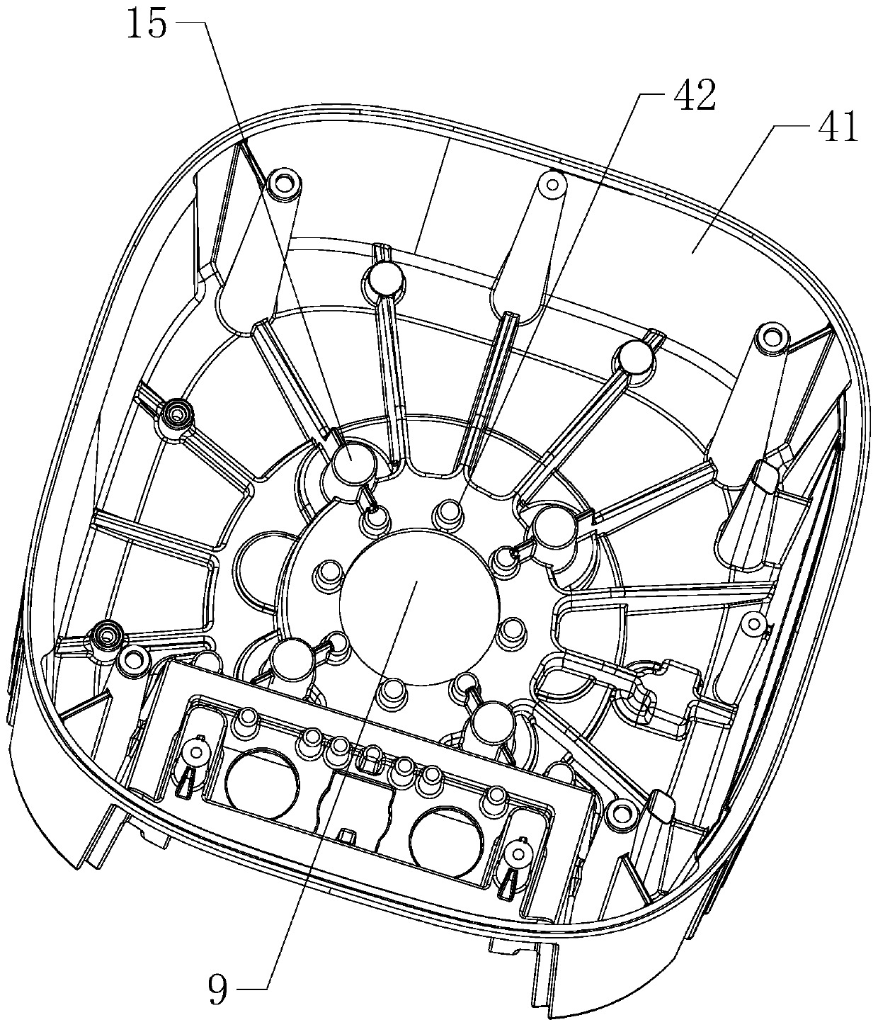 Umbrella-shaped pressing mechanism based on large hole