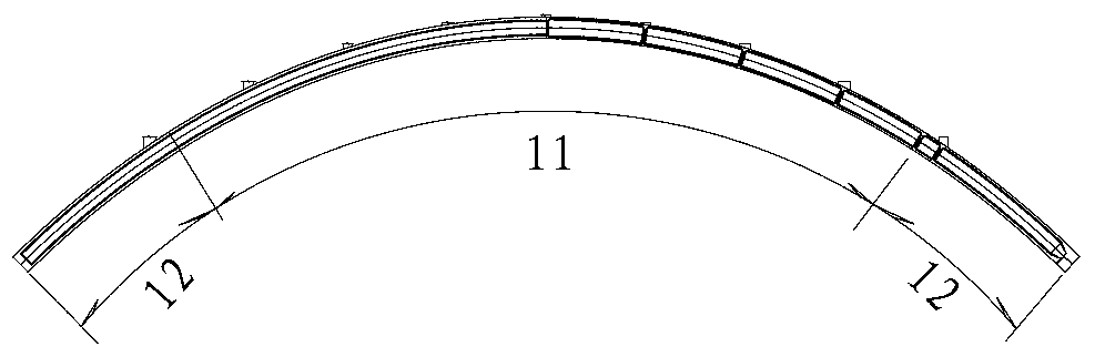 Large-span railway desk type concrete arch bridge structure