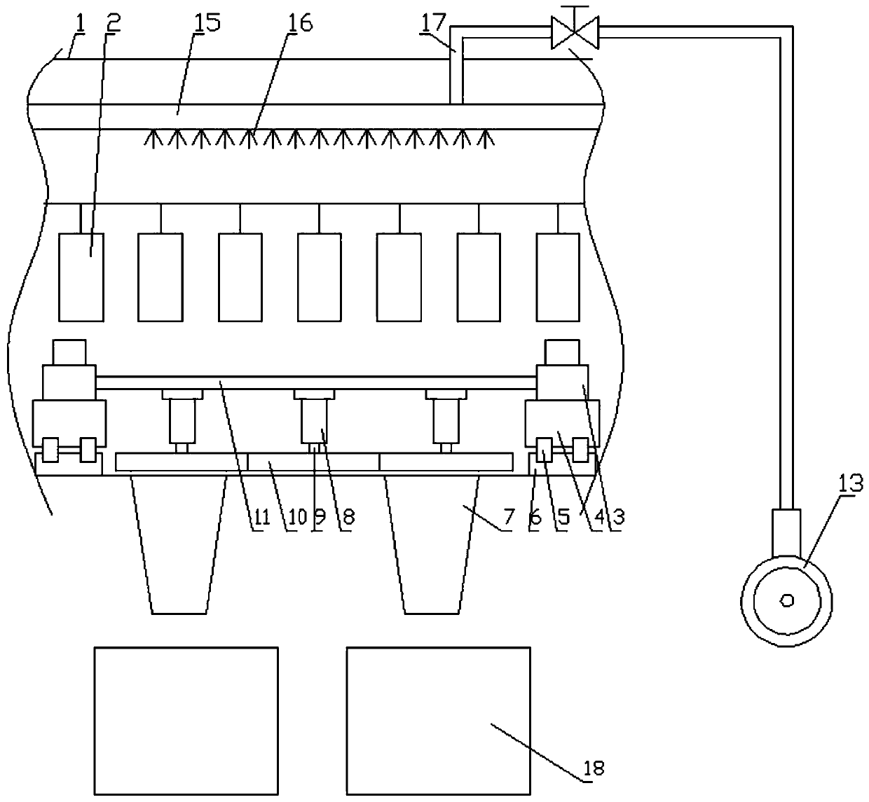 Chip removal system convenient for collection for mold production