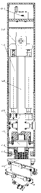 Three-degree-of-freedom self-walking minitype shield machine