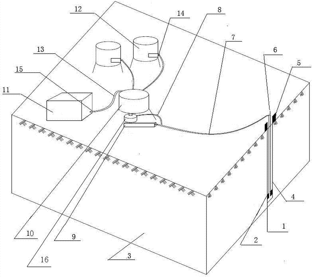 Device and construction method for conducting microorganism curing on silty and fine sand layer