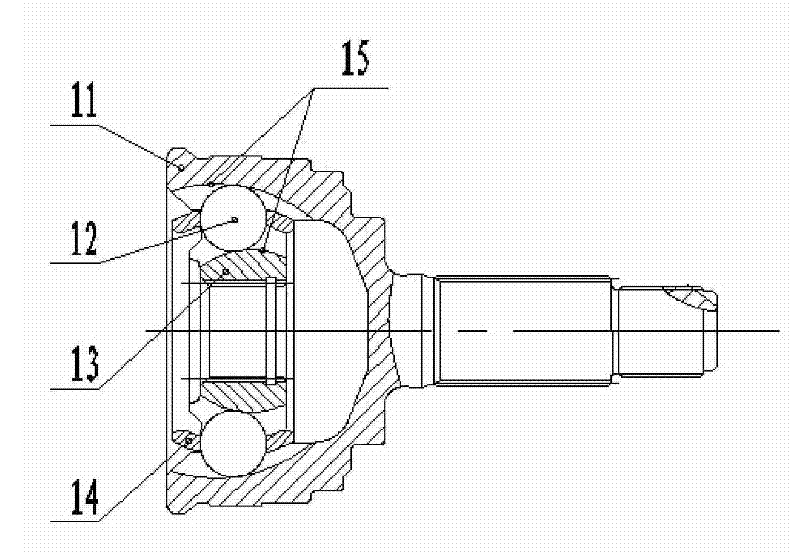 Constant-speed transmission shaft with telescopic middle shaft