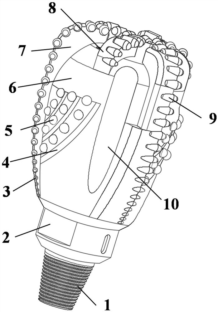 Gas drilling bit capable of preventing rock burst and drill jamming