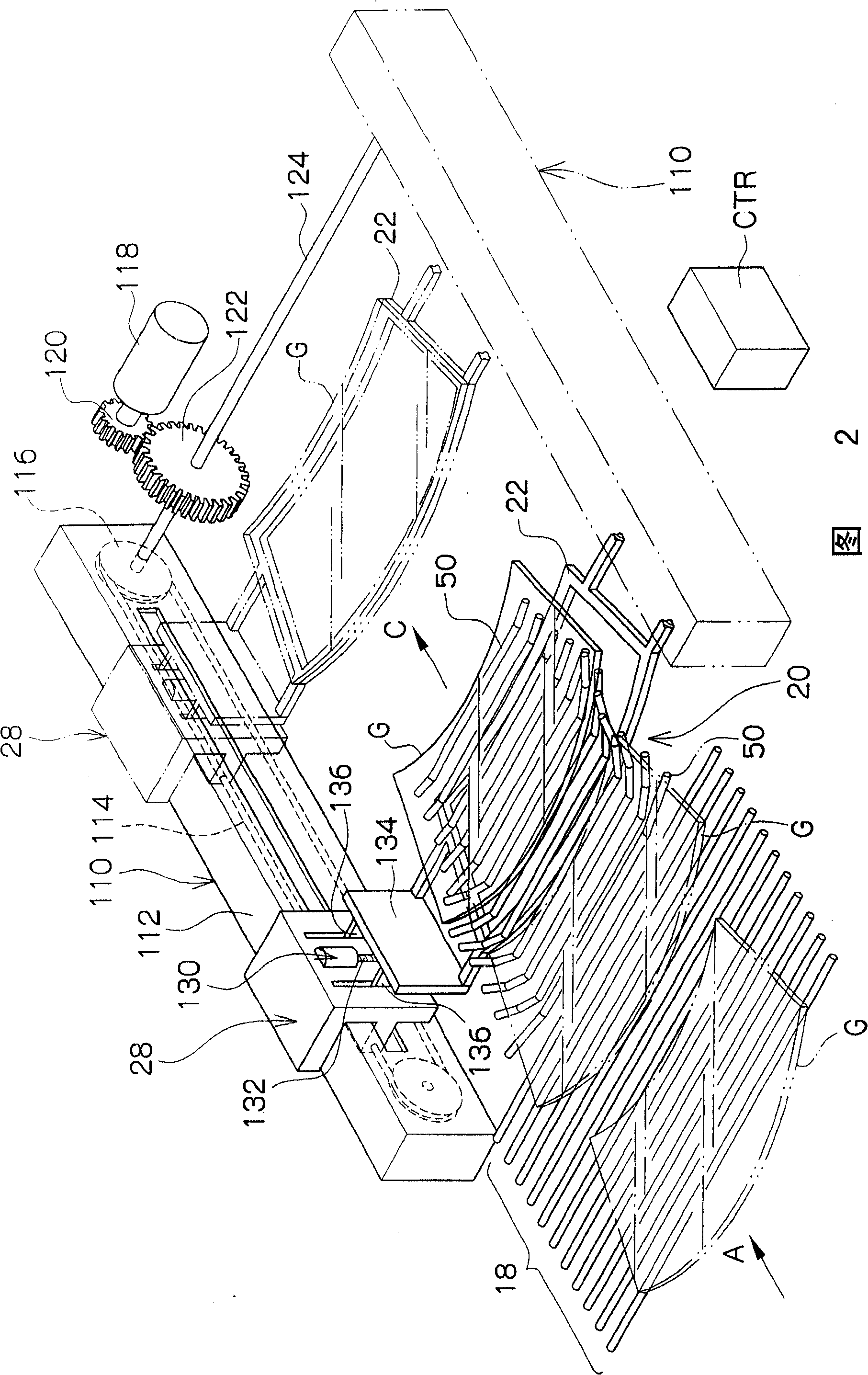 Bending apparatus, bending method and curved roller for a glass sheet