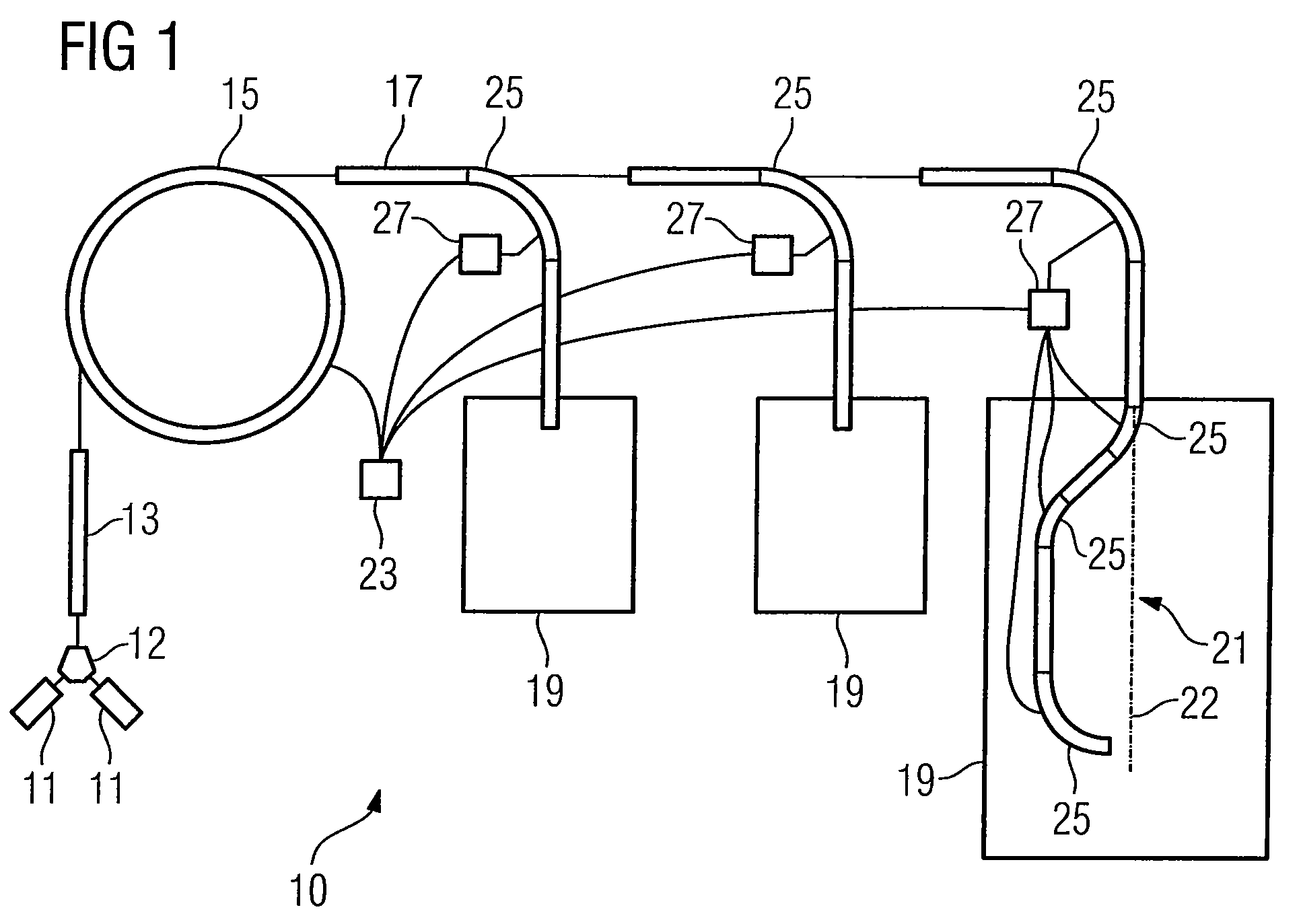 Control device for controlling an irradiation procedure, particle therapy unit, and method for irradiating a target volume